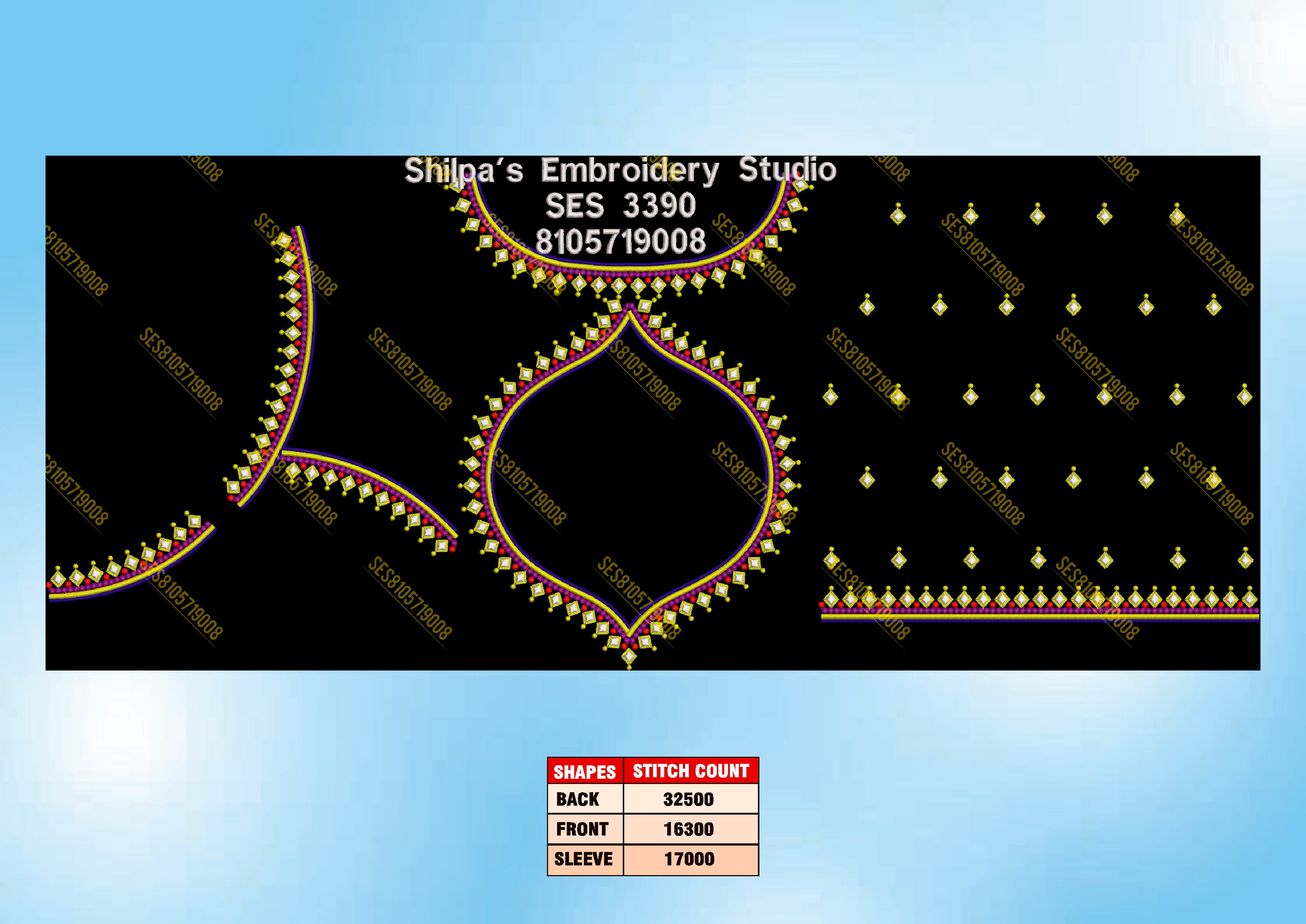 Embroidery Designs 3301-3400 Series
