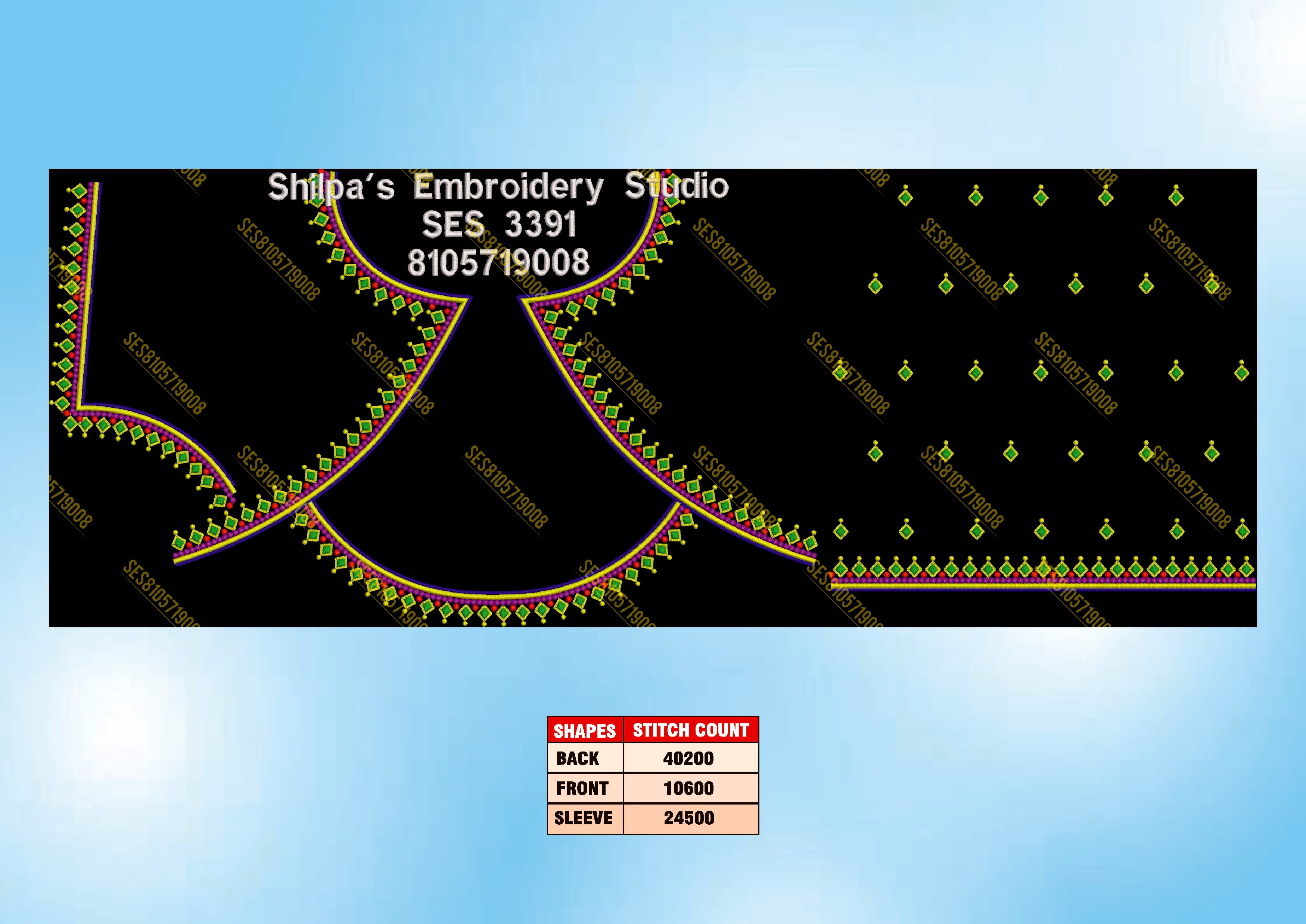 Embroidery Designs 3301-3400 Series