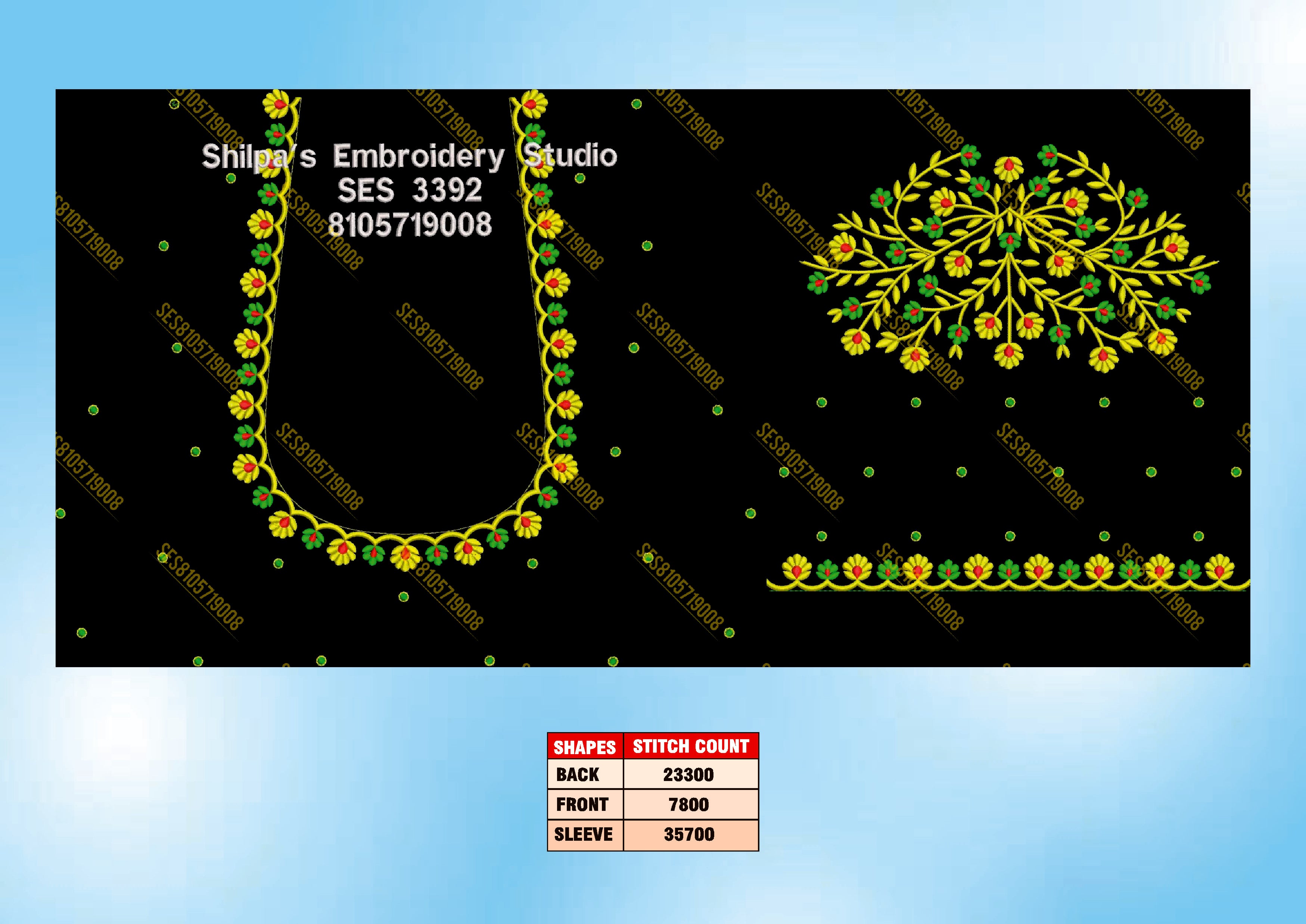 Embroidery Designs 3301-3400 Series