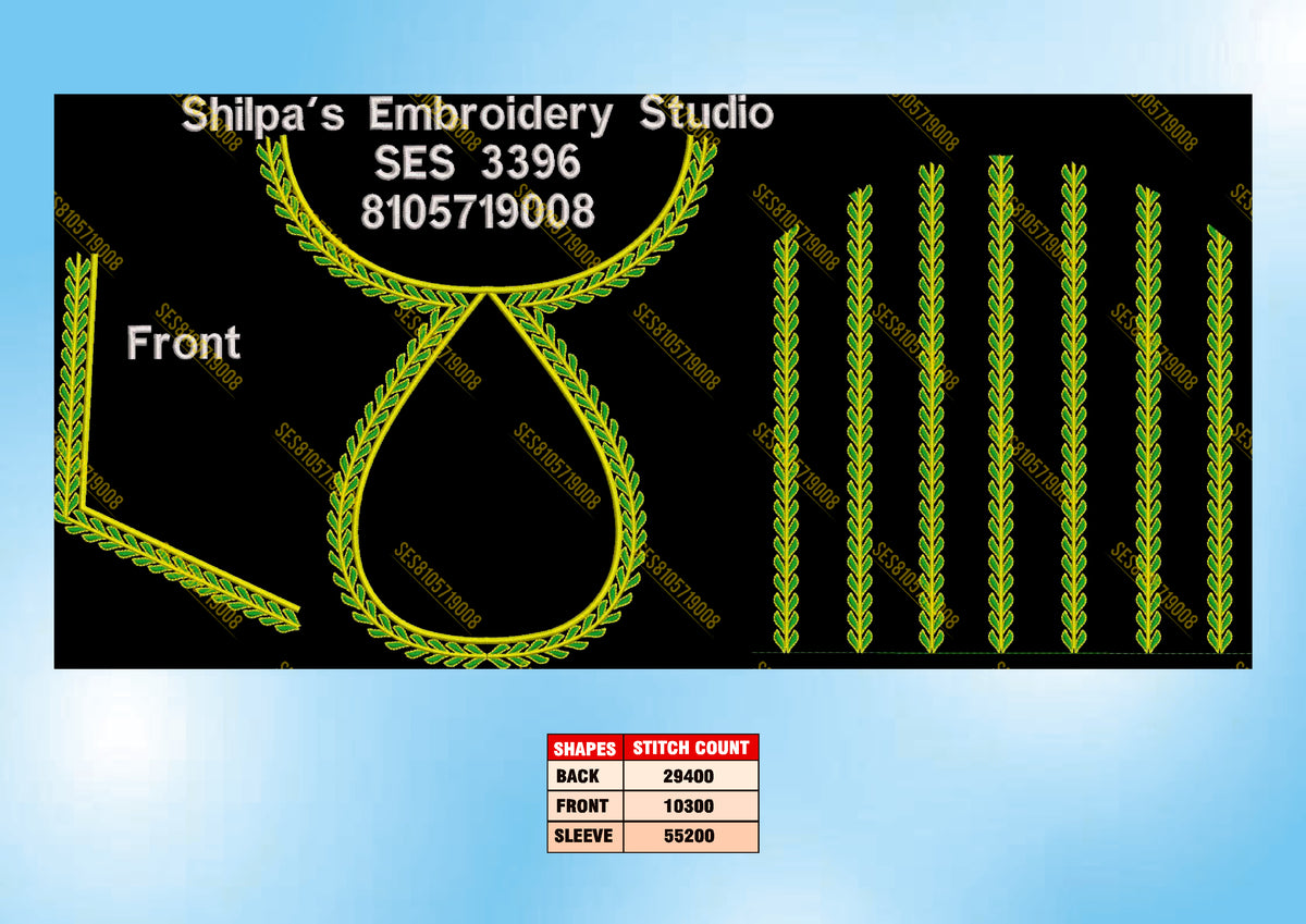 Embroidery Designs 3301-3400 Series