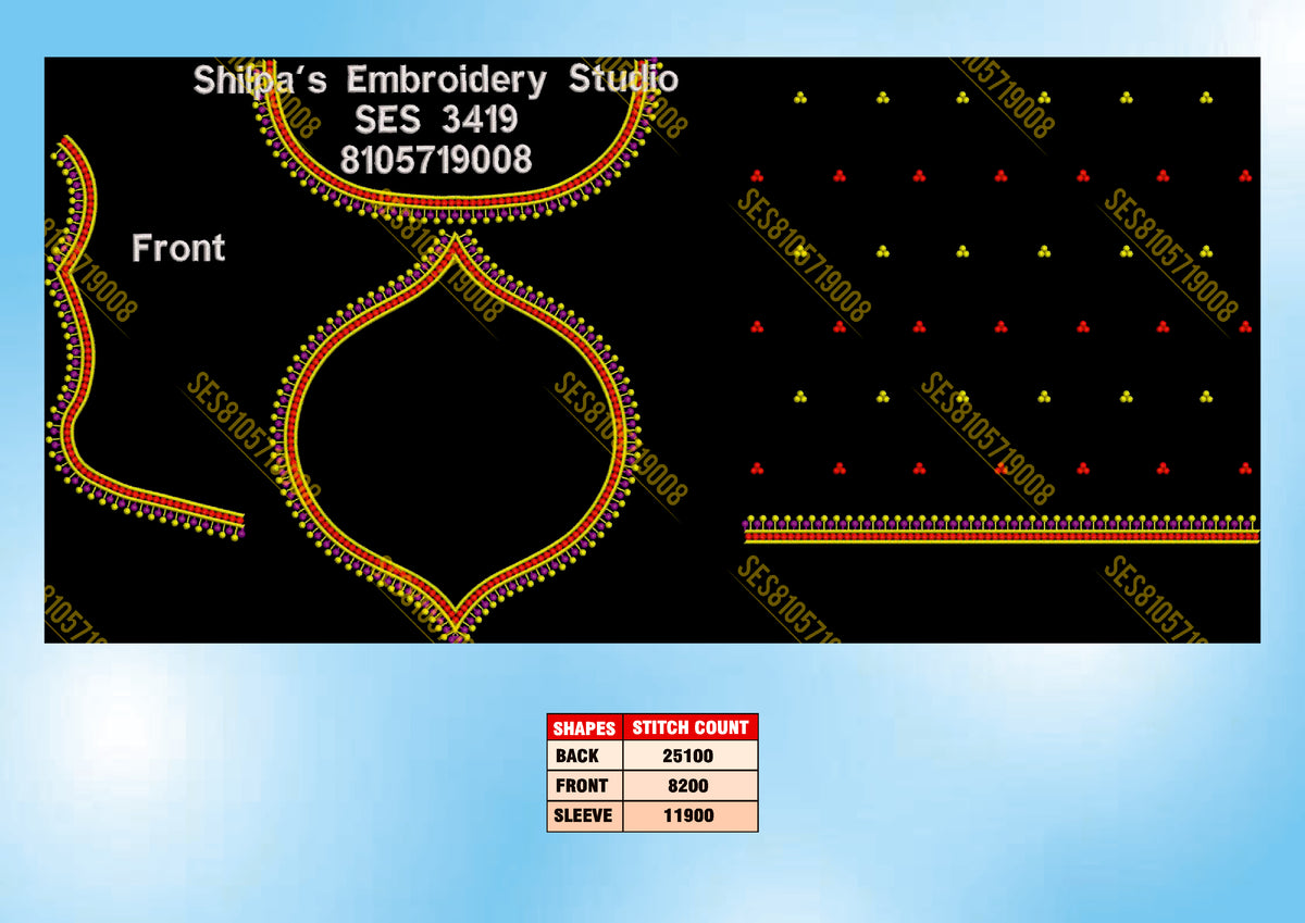 Embroidery Designs 3401-3500 Series