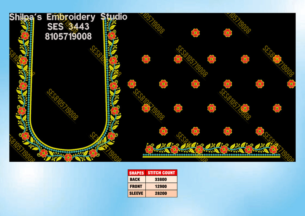 Embroidery Designs 3401-3500 Series