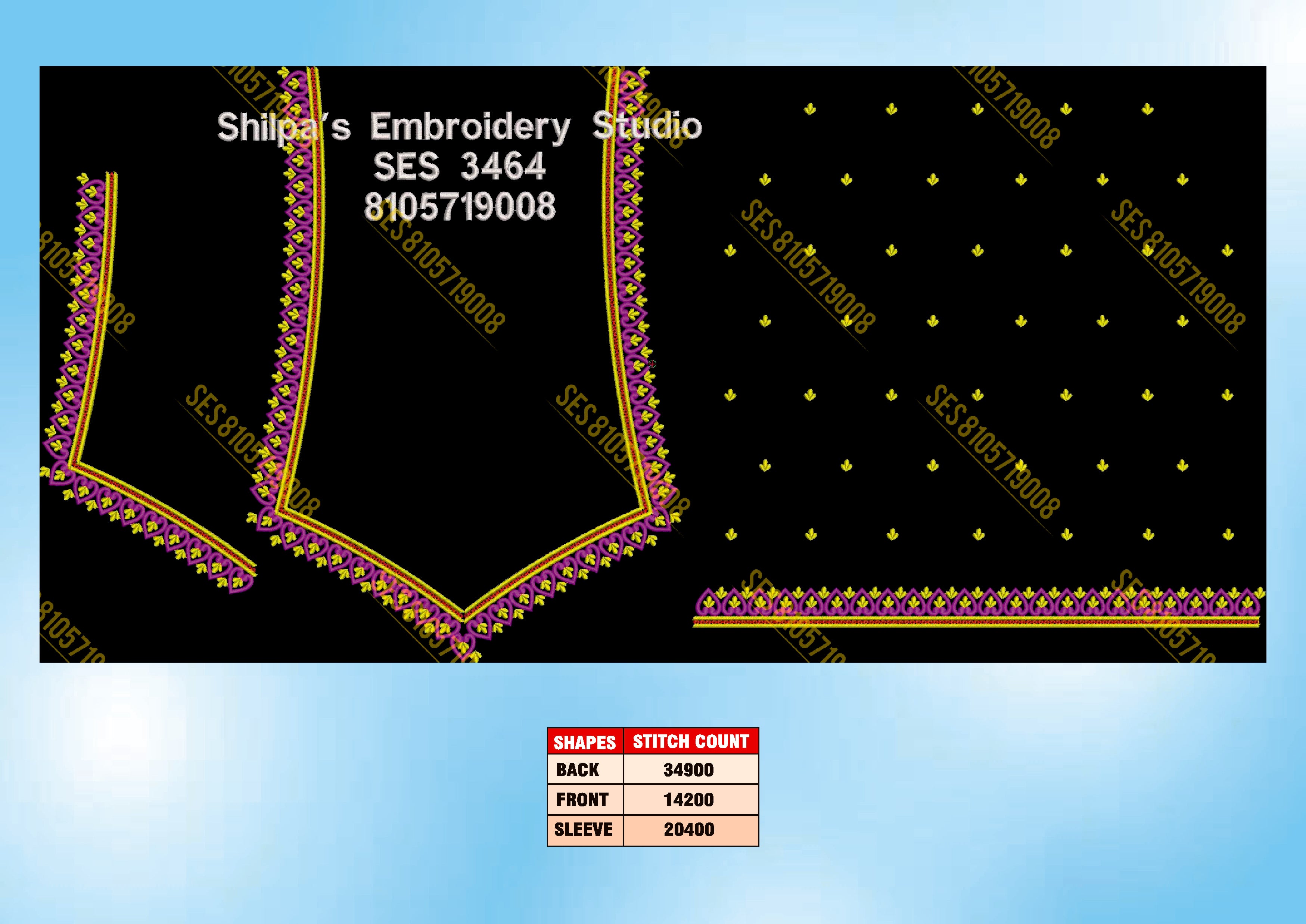 Embroidery Designs 3401-3500 Series