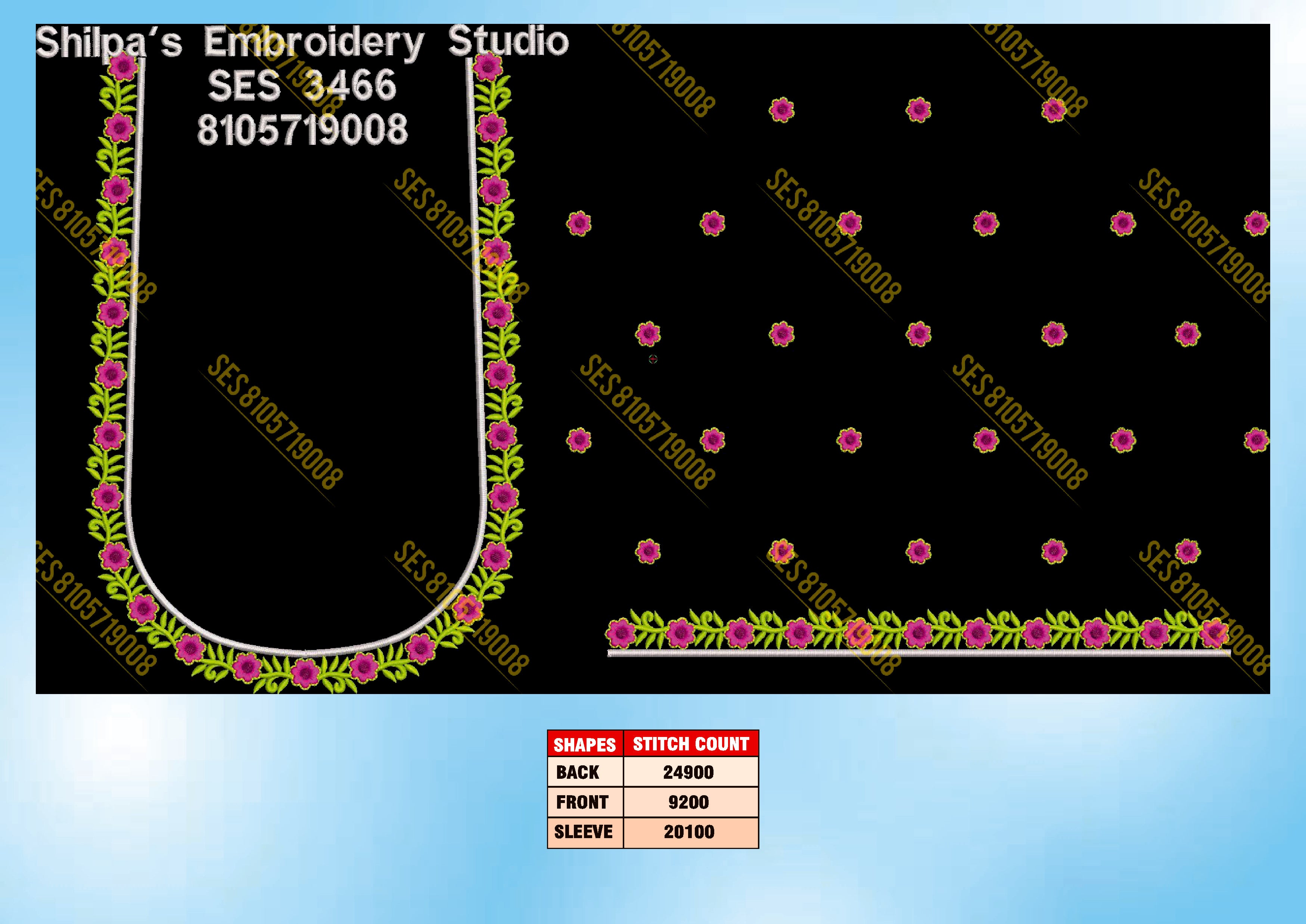 Embroidery Designs 3401-3500 Series