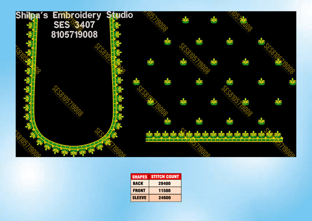 Embroidery Designs 3401-3500 Series