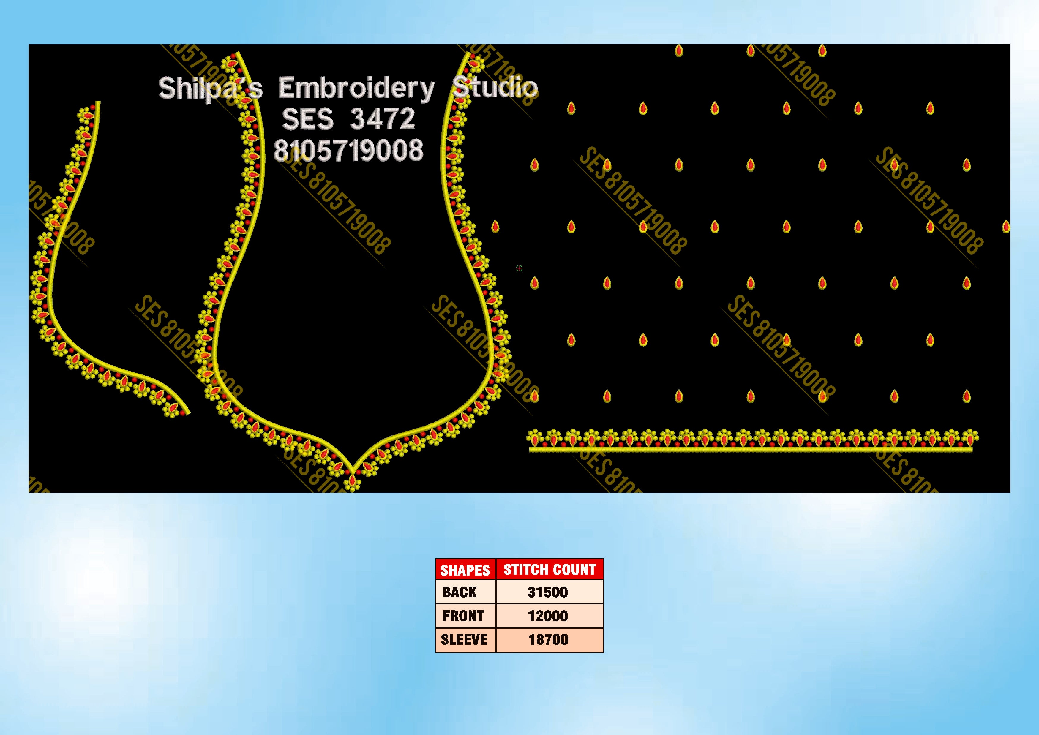 Embroidery Designs 3401-3500 Series