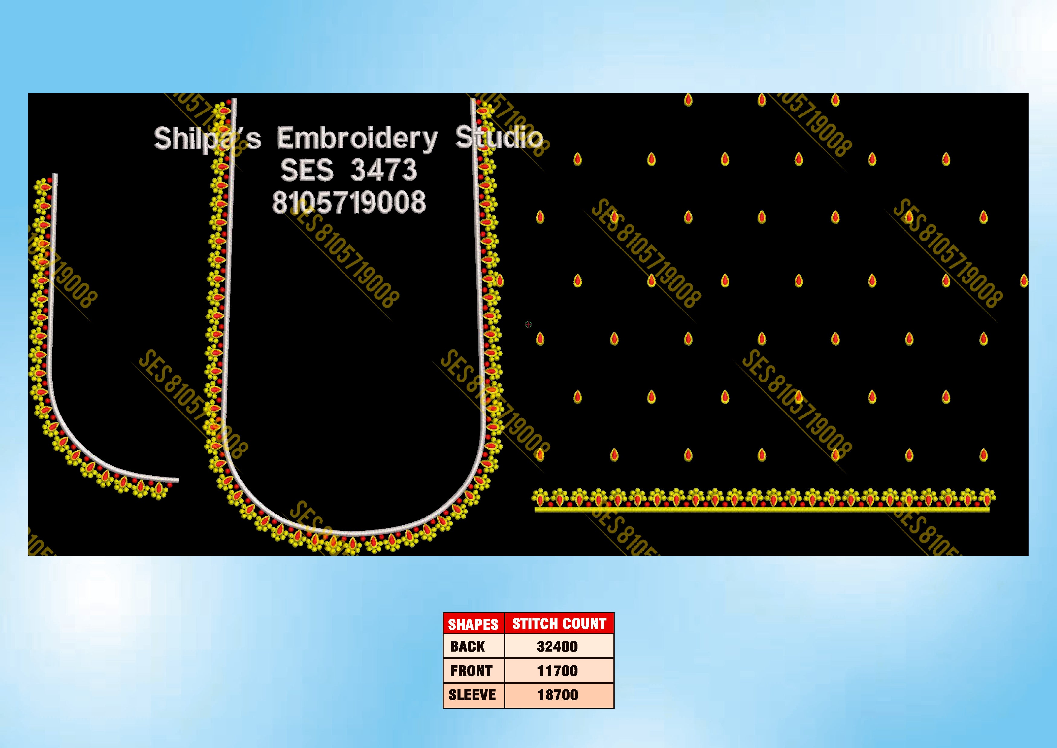 Embroidery Designs 3401-3500 Series