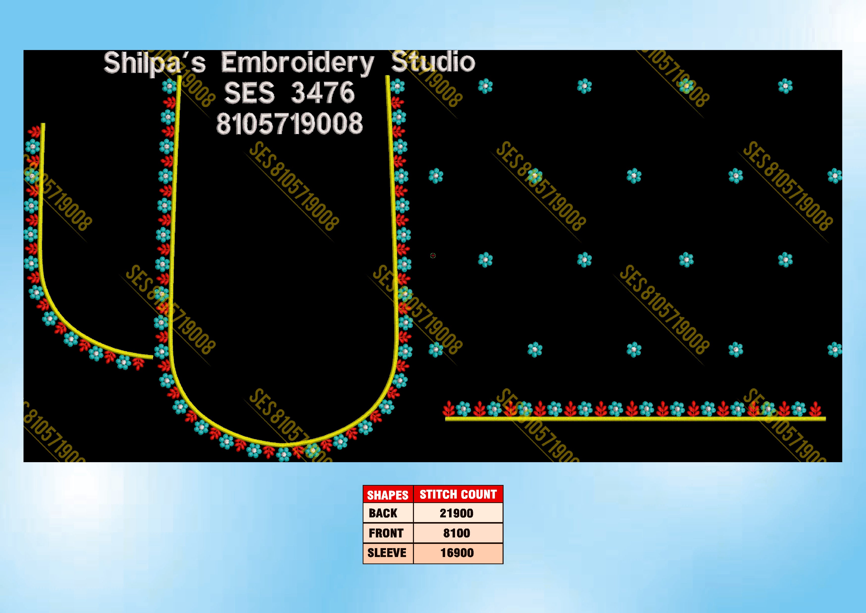Embroidery Designs 3401-3500 Series