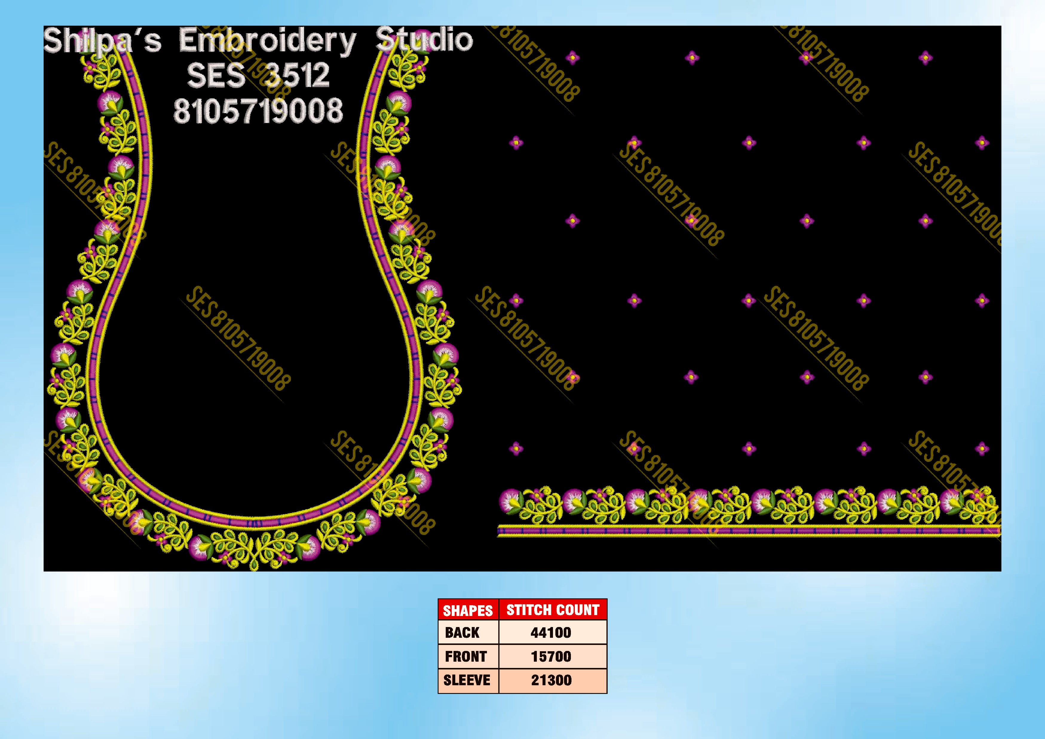 Embroidery Designs 3501-3600 Series