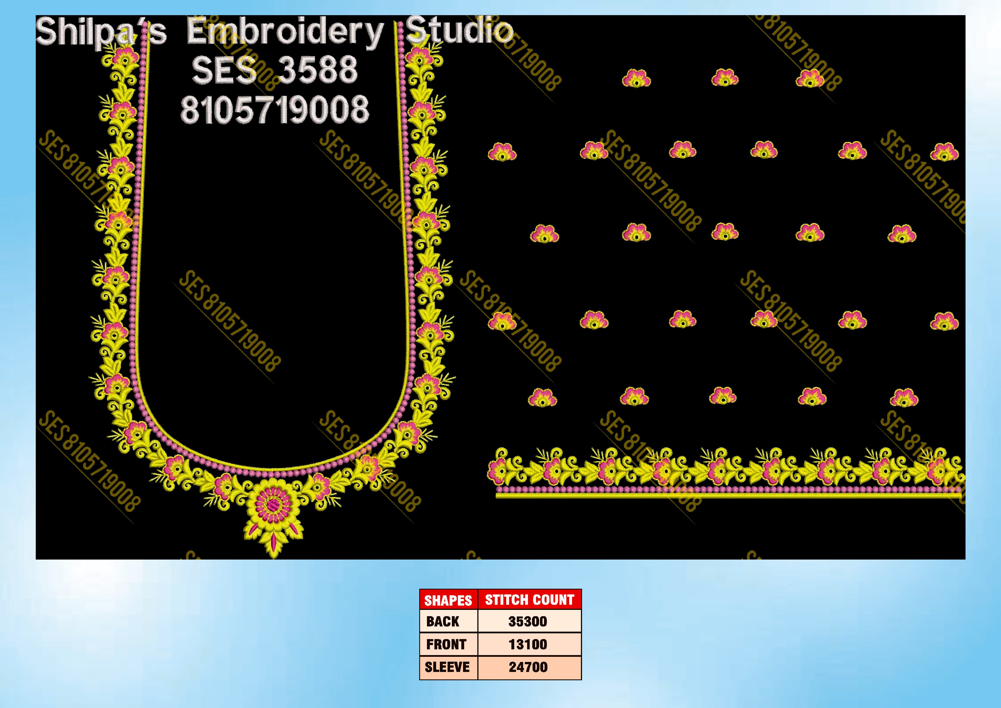 Embroidery Designs 3501-3600 Series