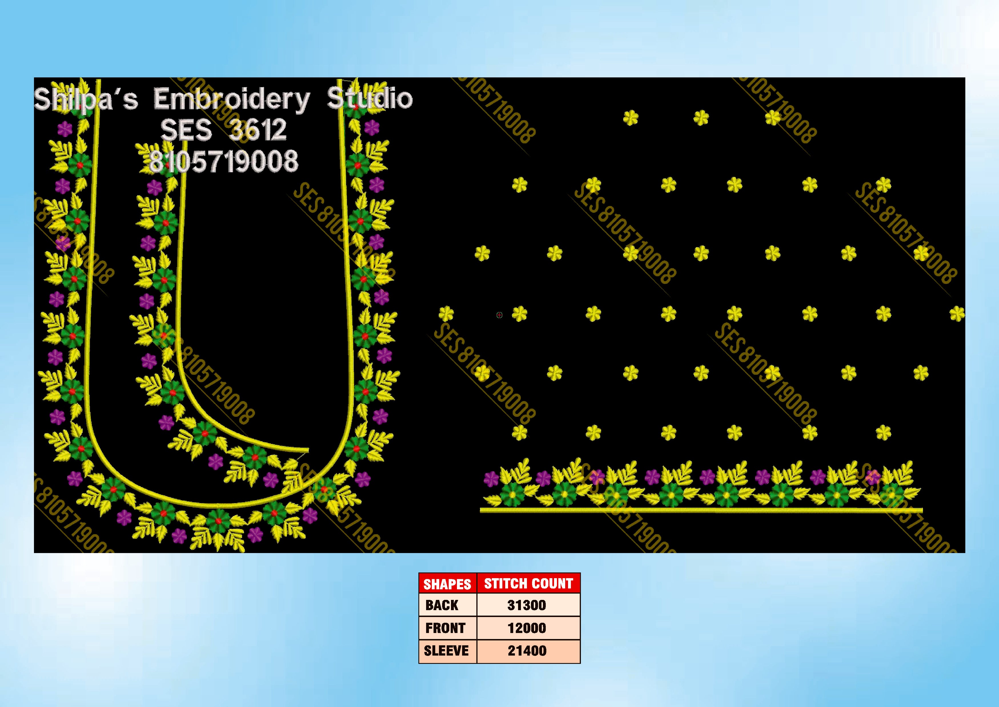 Embroidery Designs 3601-3700 Series