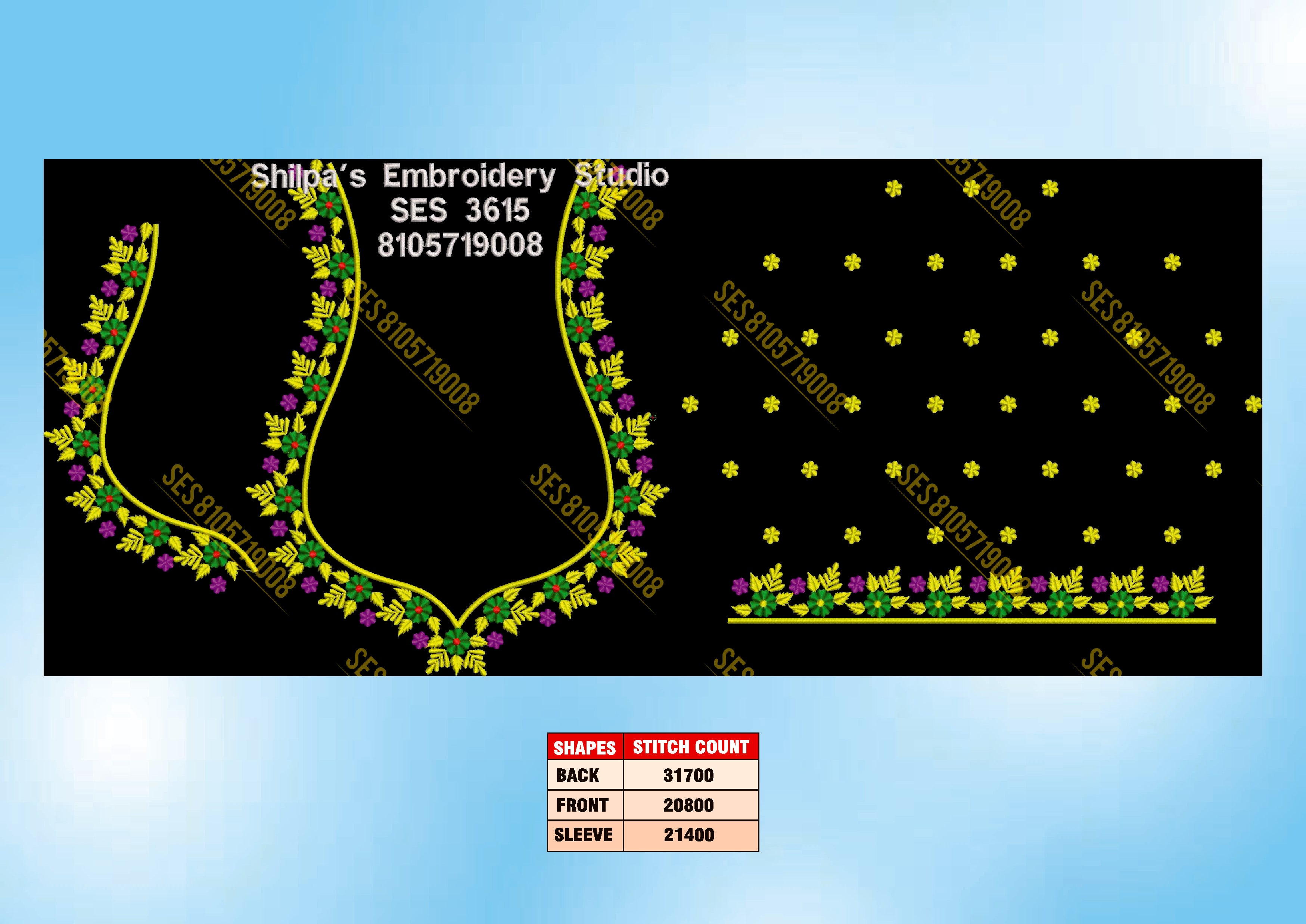 Embroidery Designs 3601-3700 Series