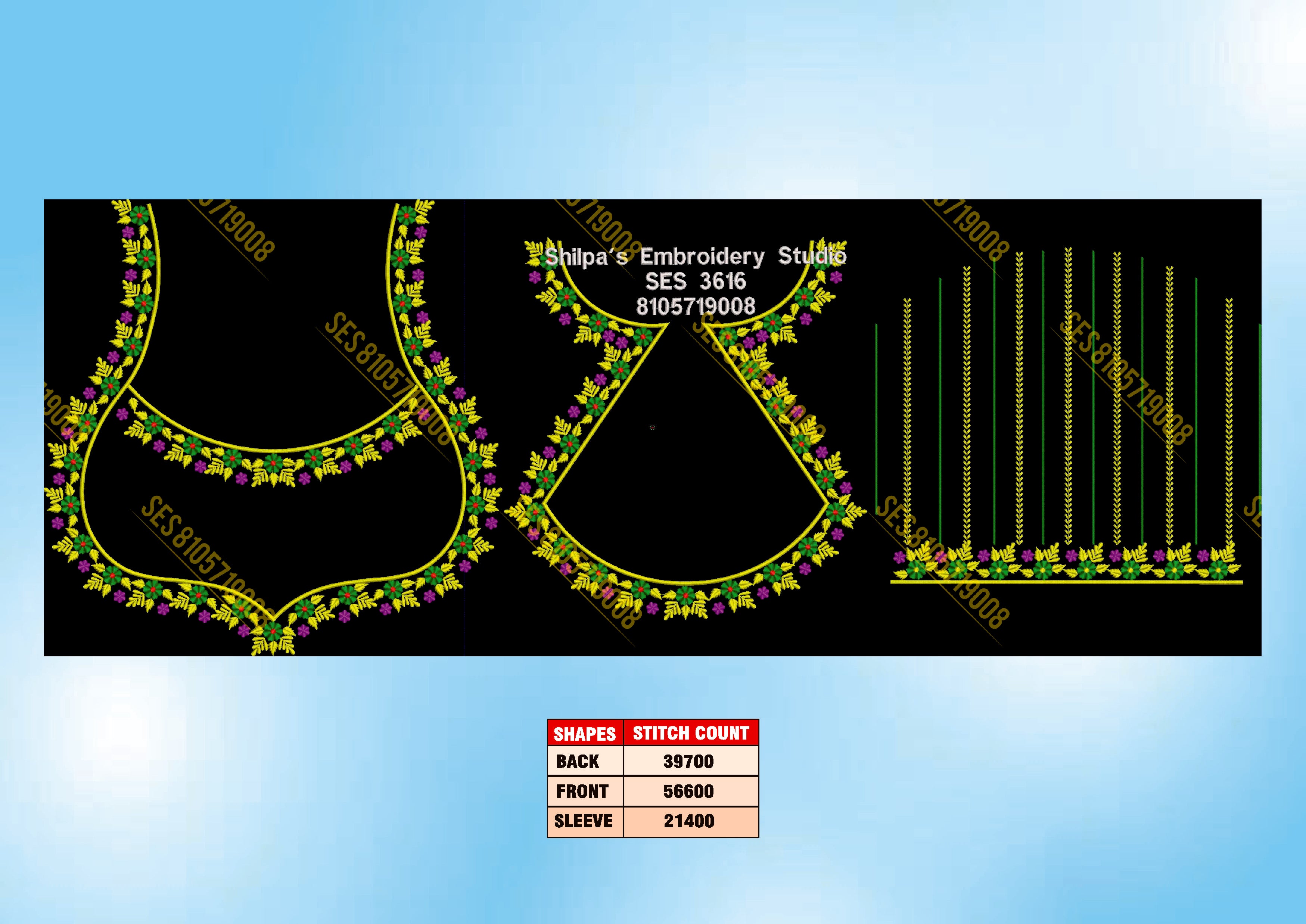 Embroidery Designs 3601-3700 Series