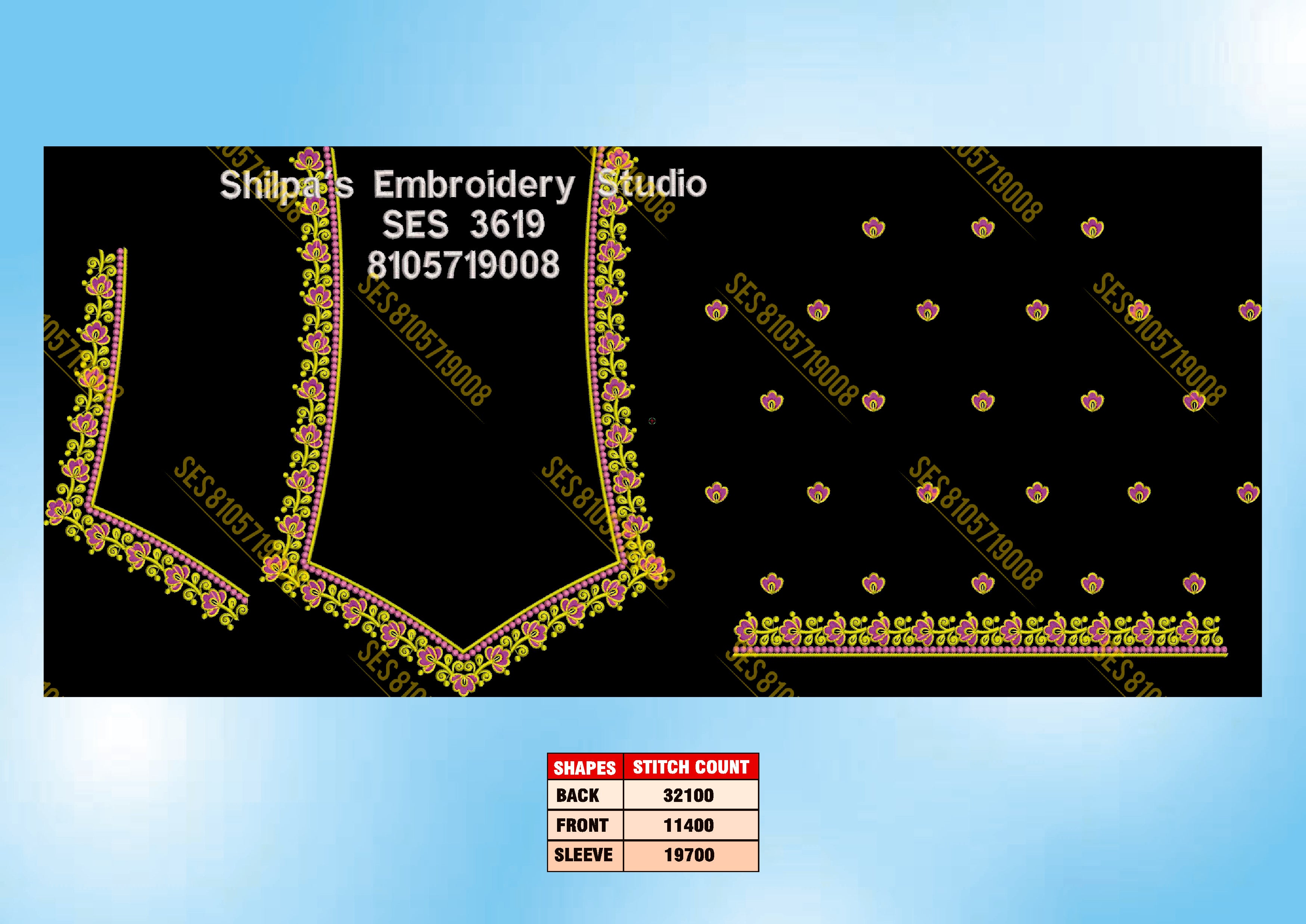 Embroidery Designs 3601-3700 Series