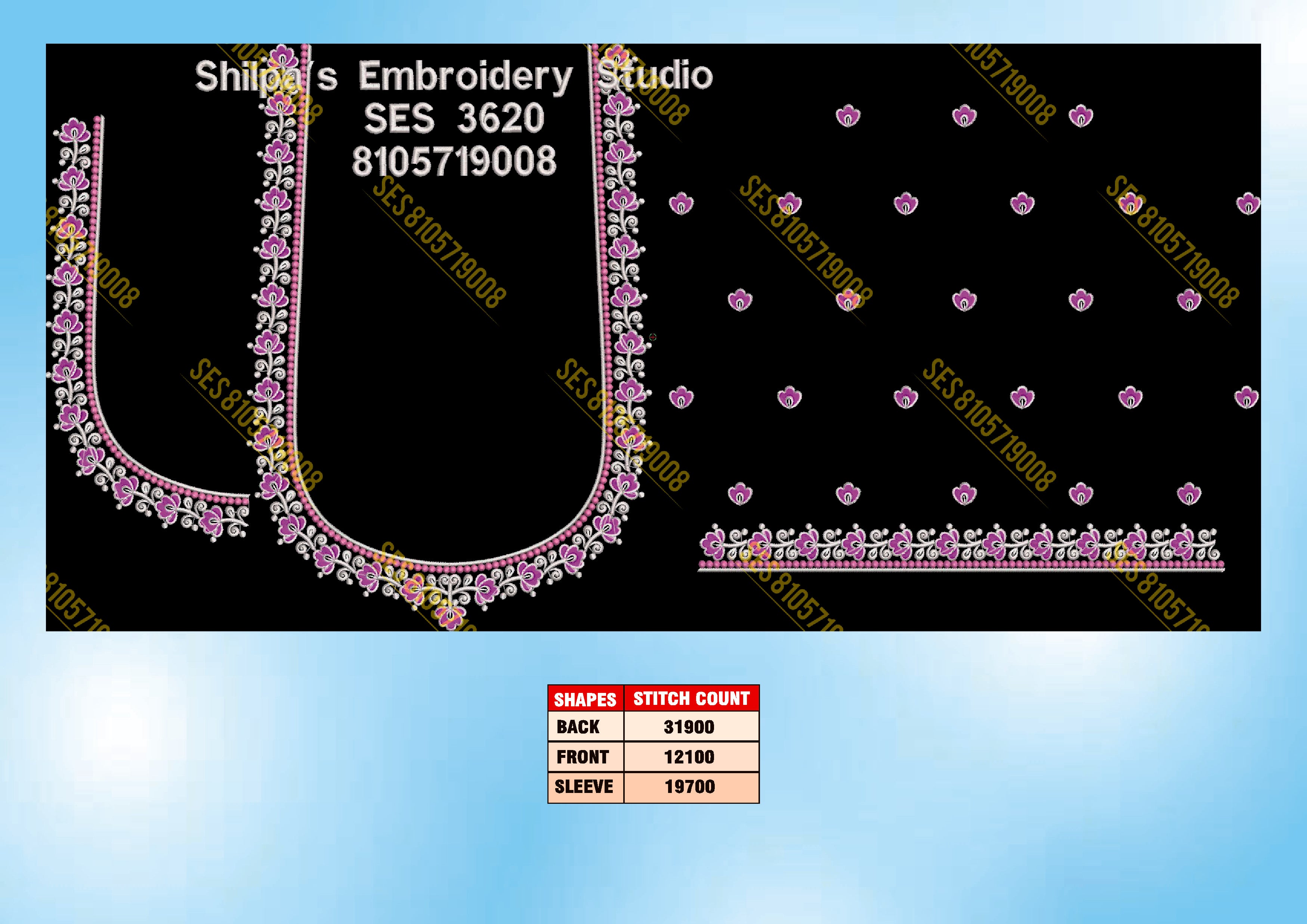 Embroidery Designs 3601-3700 Series