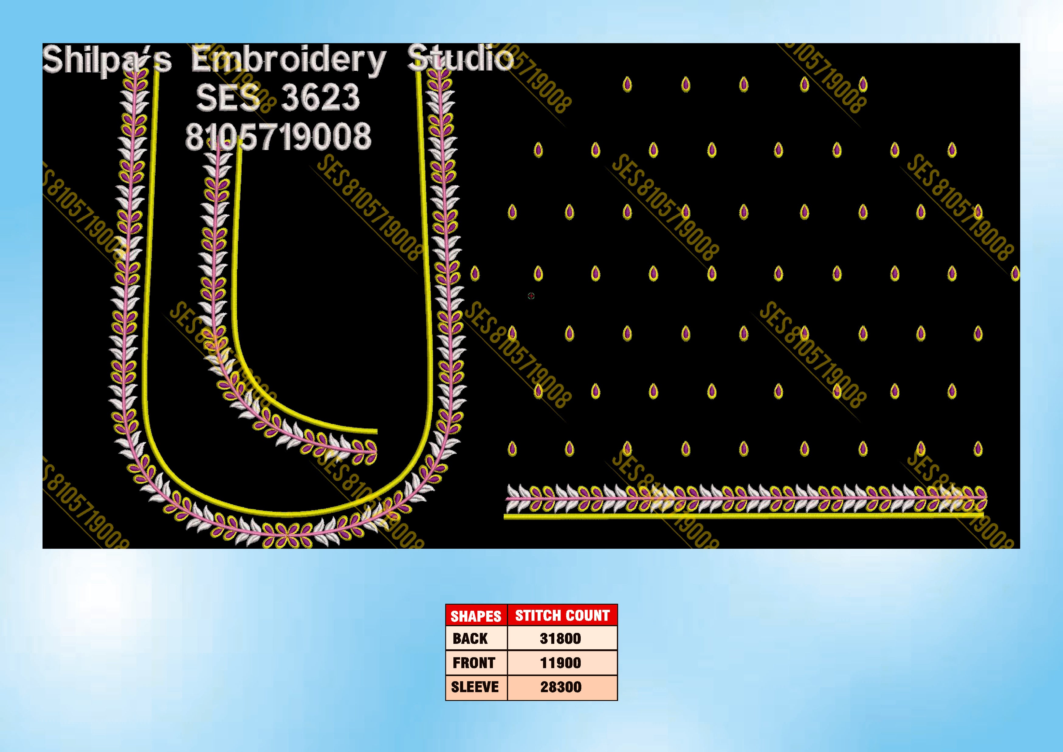 Embroidery Designs 3601-3700 Series