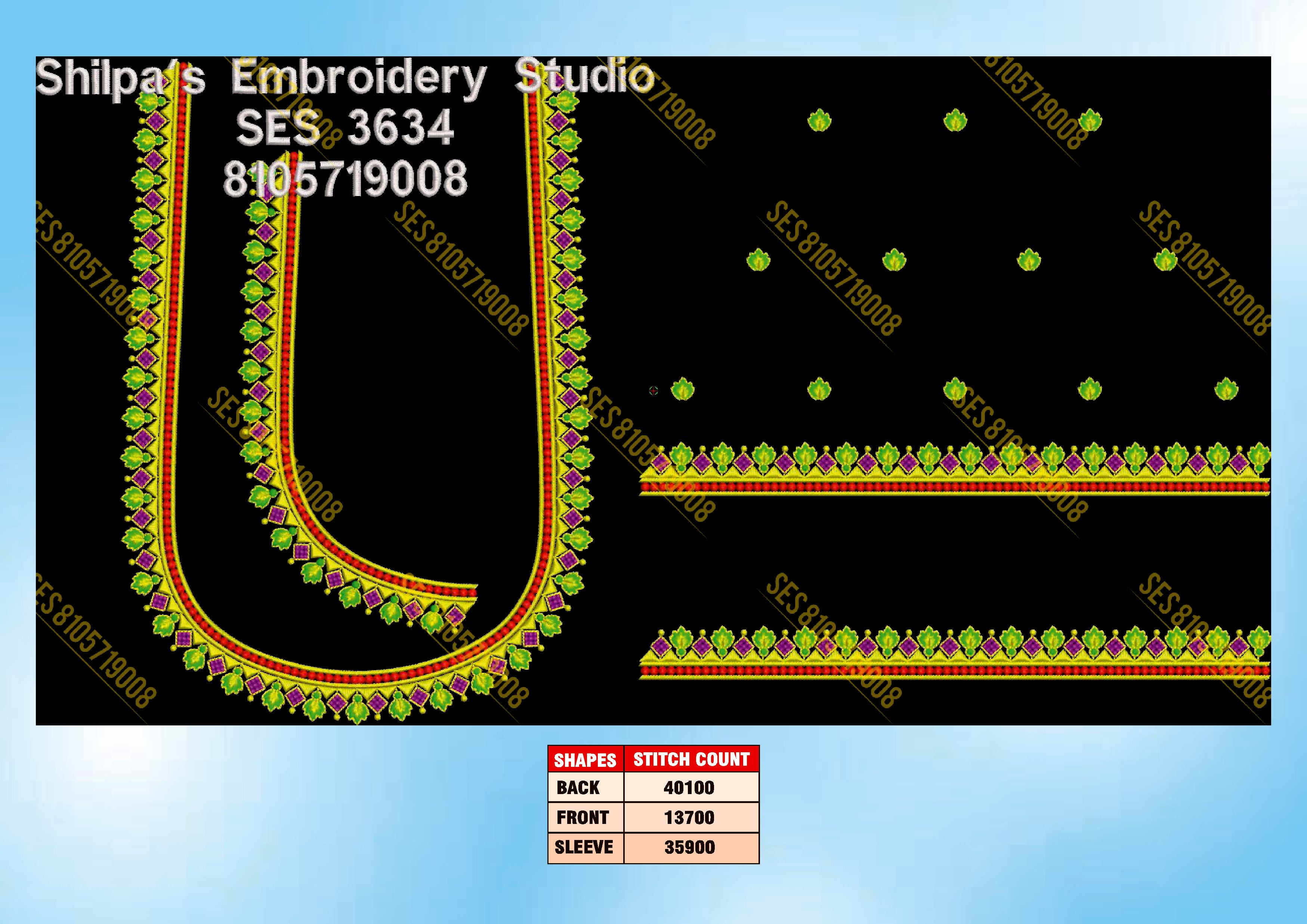 Embroidery Designs 3601-3700 Series