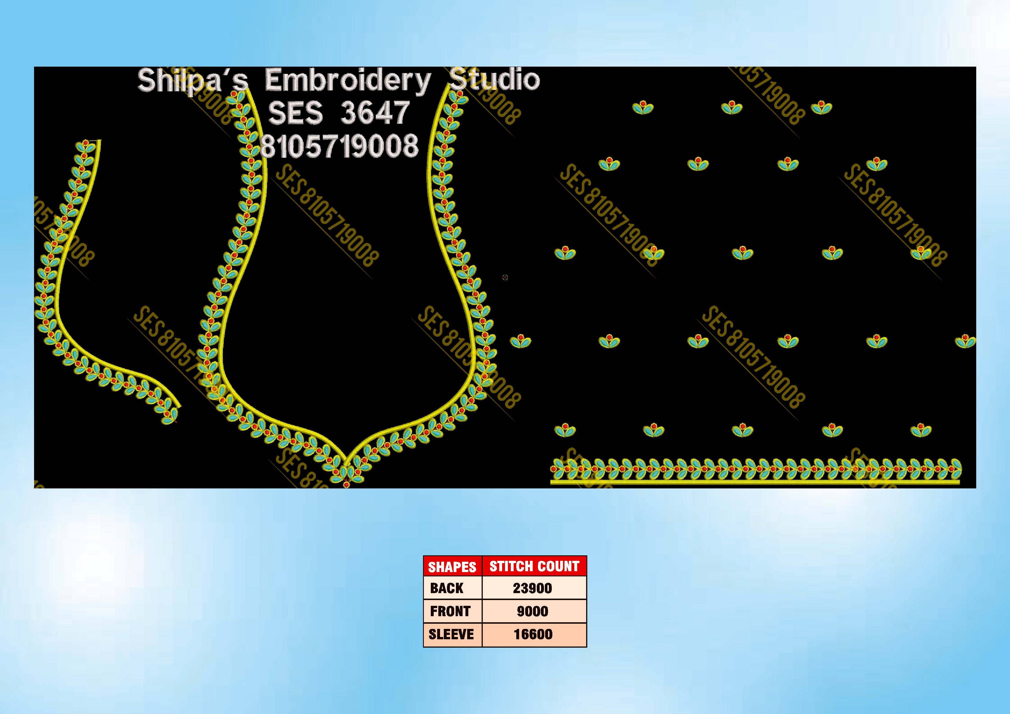 Embroidery Designs 3601-3700 Series