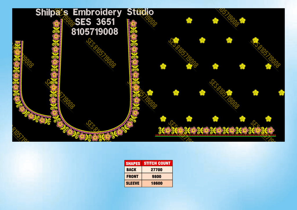 Embroidery Designs 3601-3700 Series