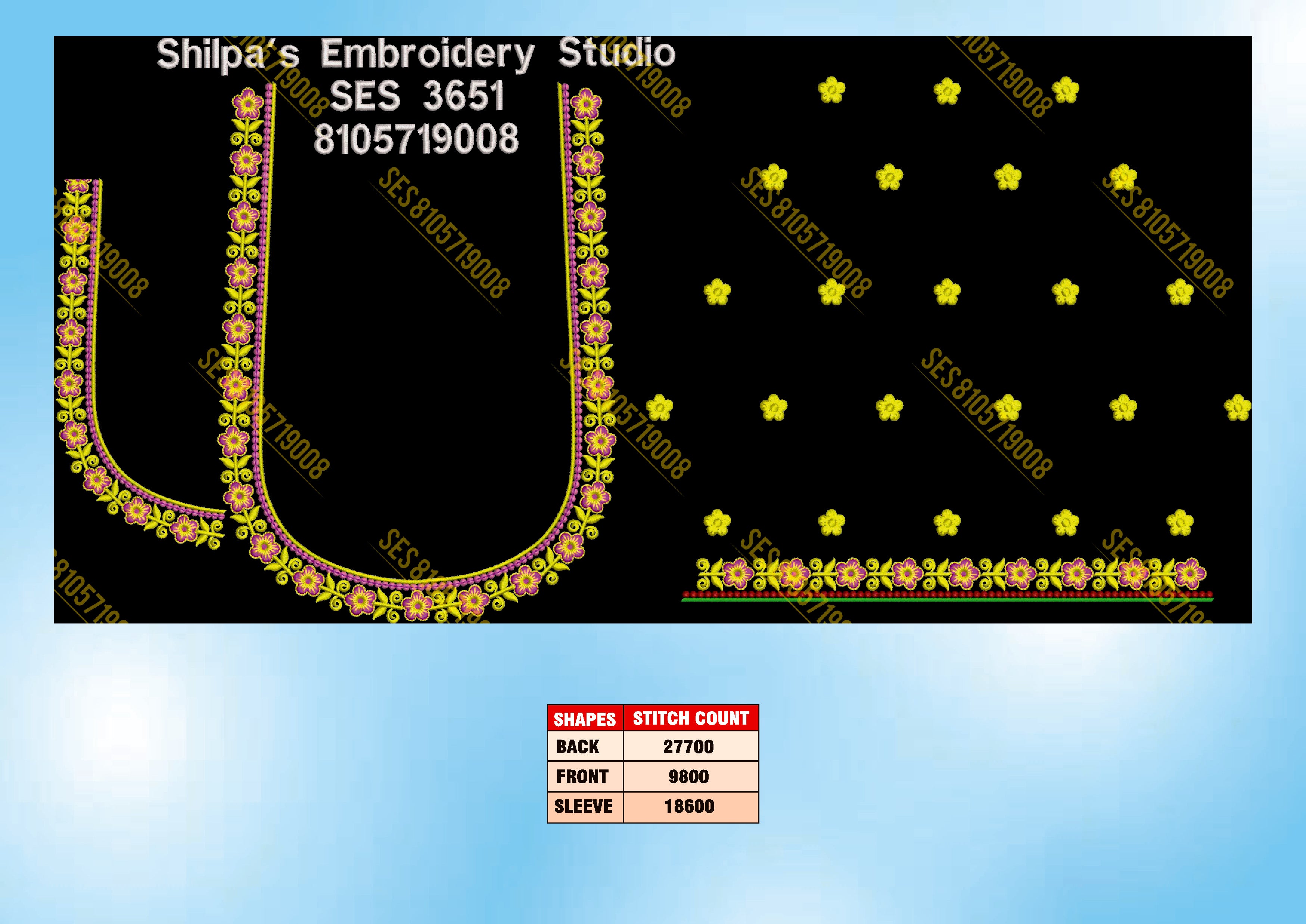 Embroidery Designs 3601-3700 Series