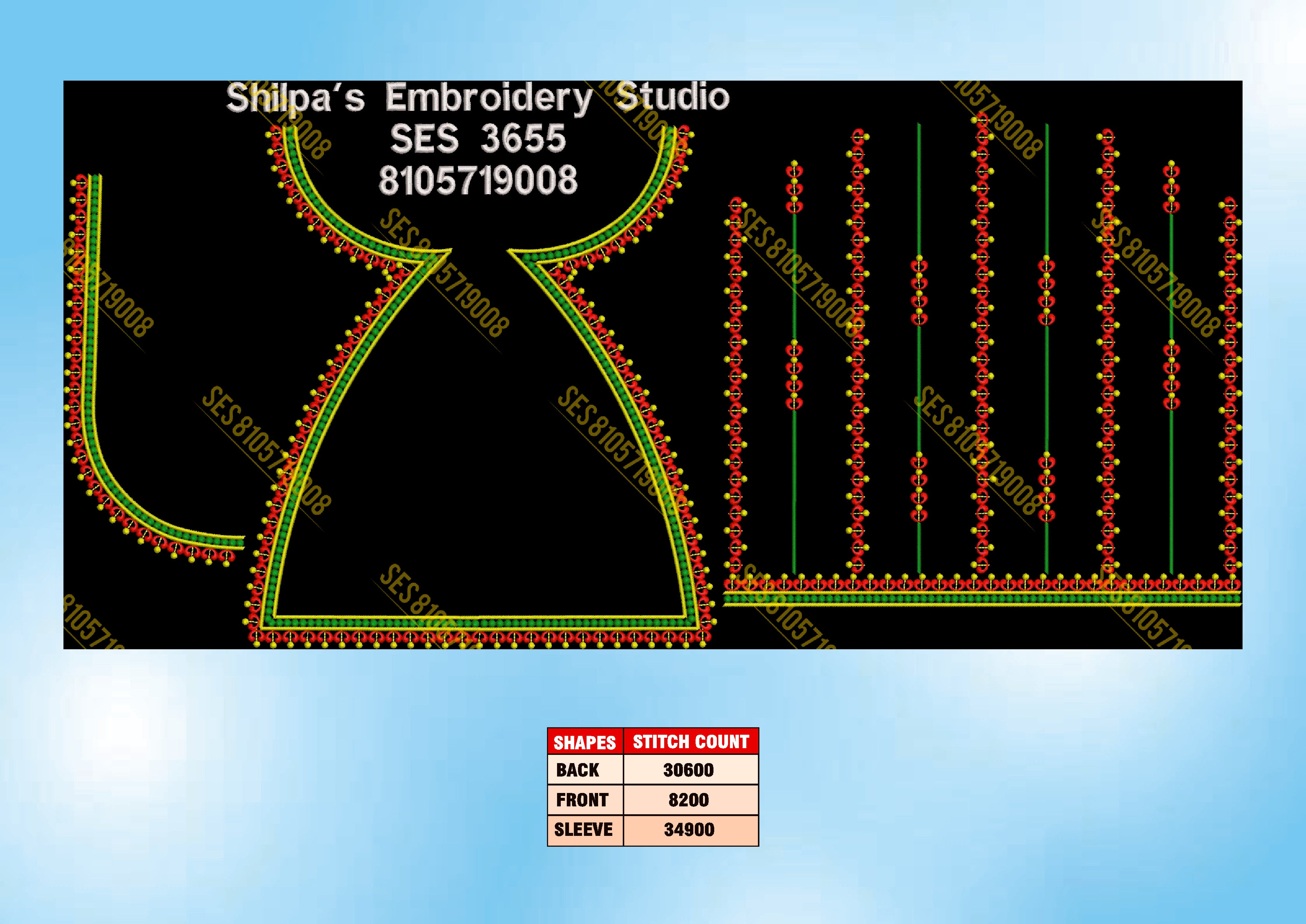 Embroidery Designs 3601-3700 Series