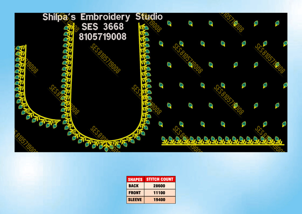 Embroidery Designs 3601-3700 Series