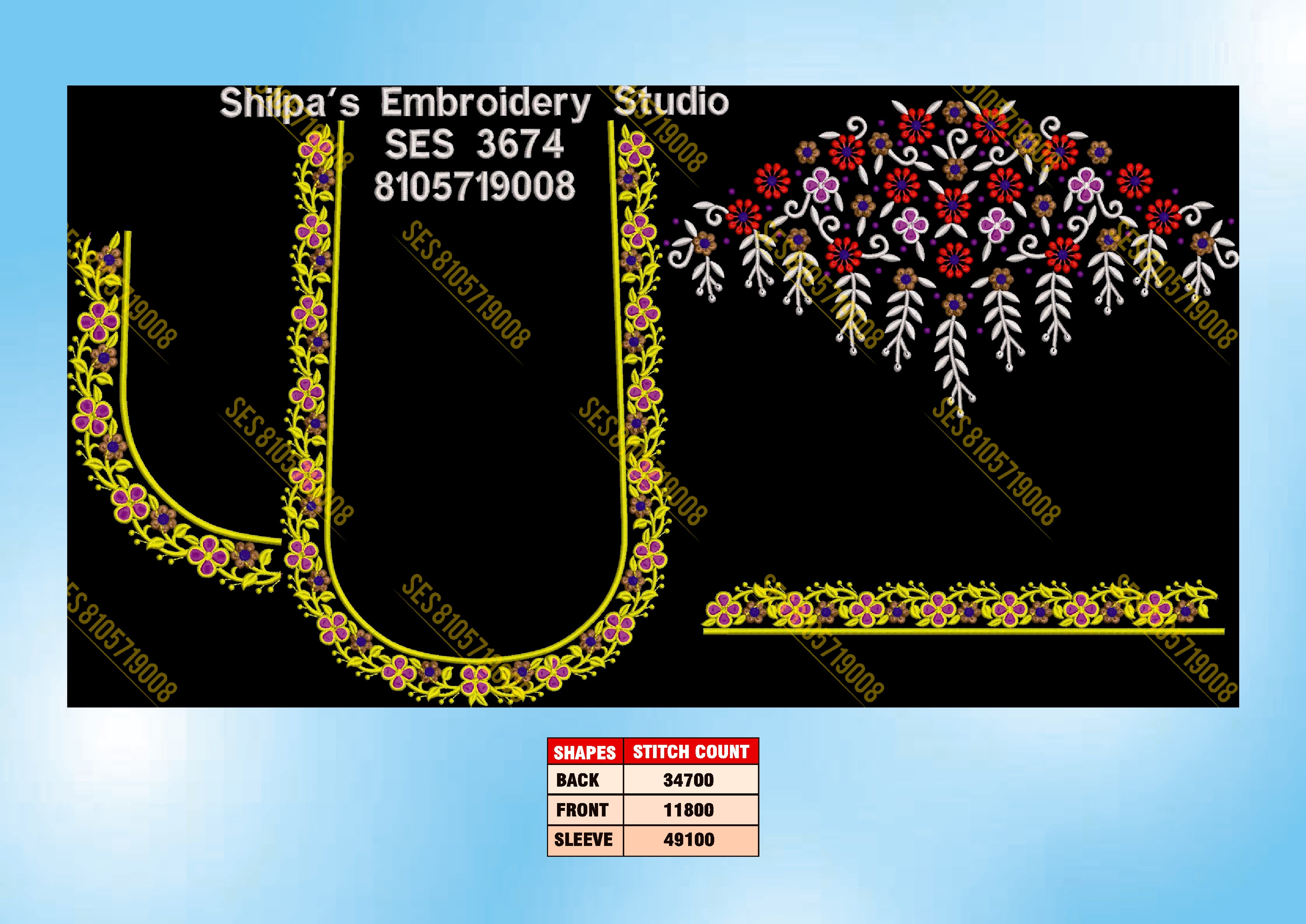 Embroidery Designs 3601-3700 Series