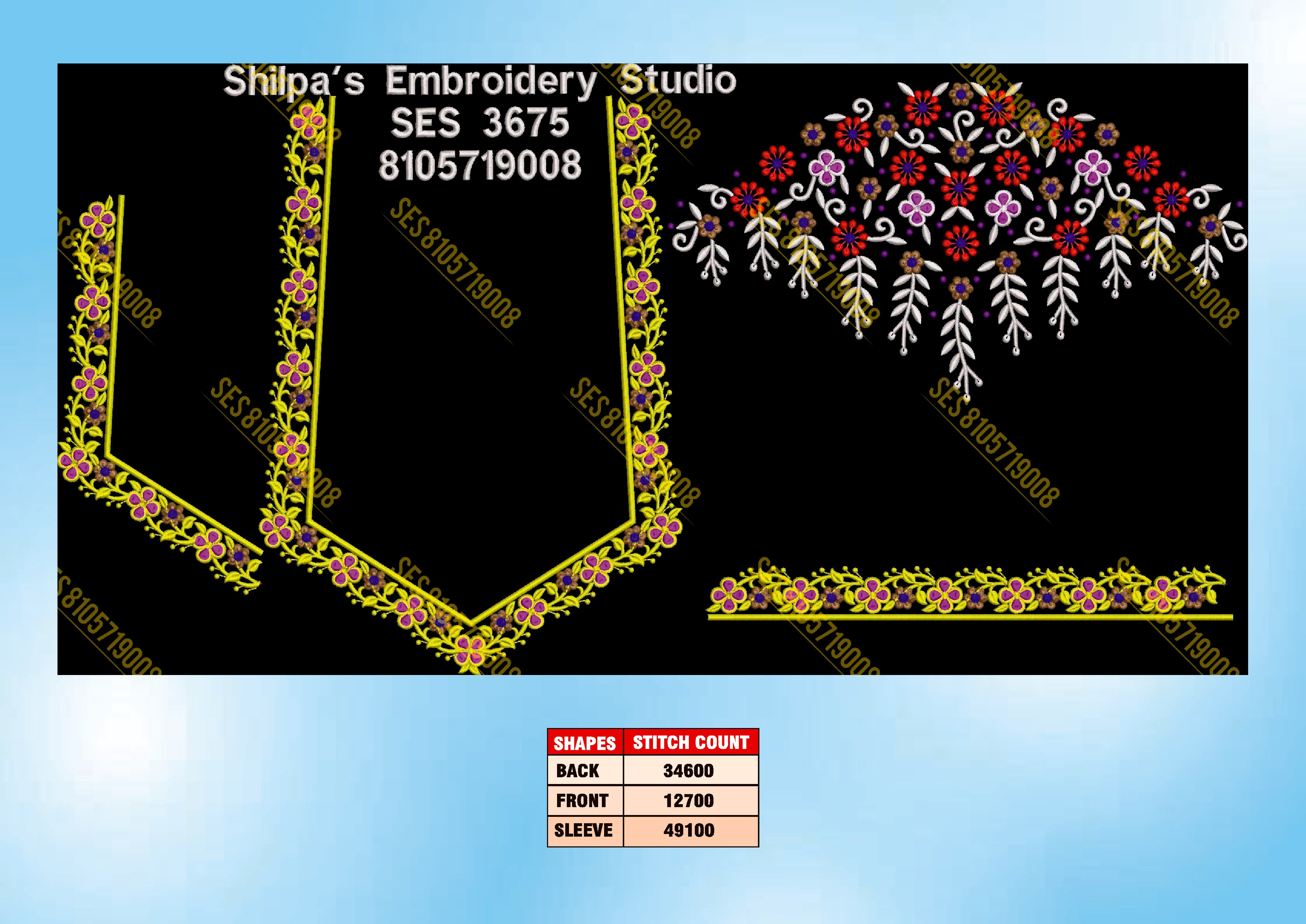 Embroidery Designs 3601-3700 Series