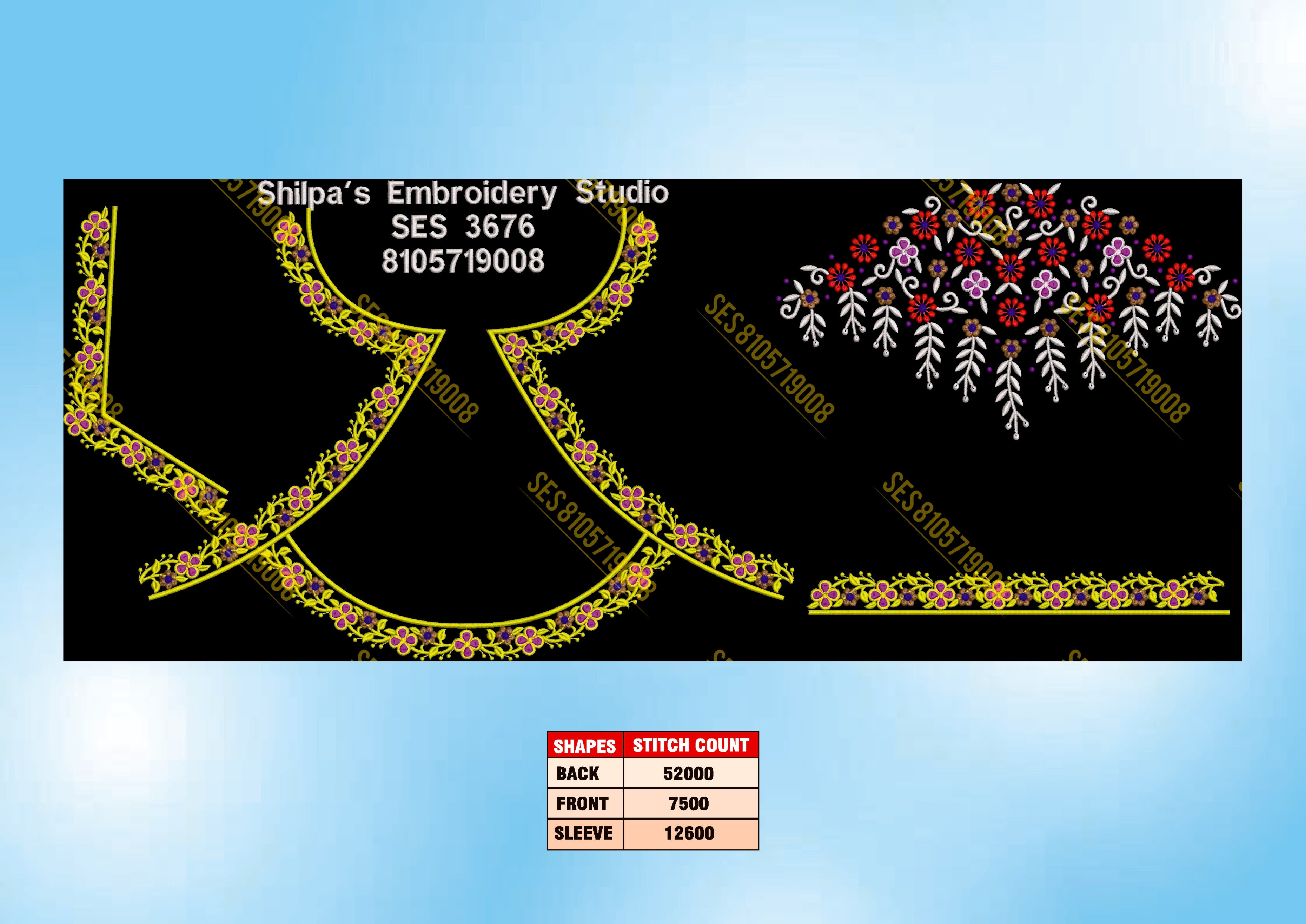 Embroidery Designs 3601-3700 Series
