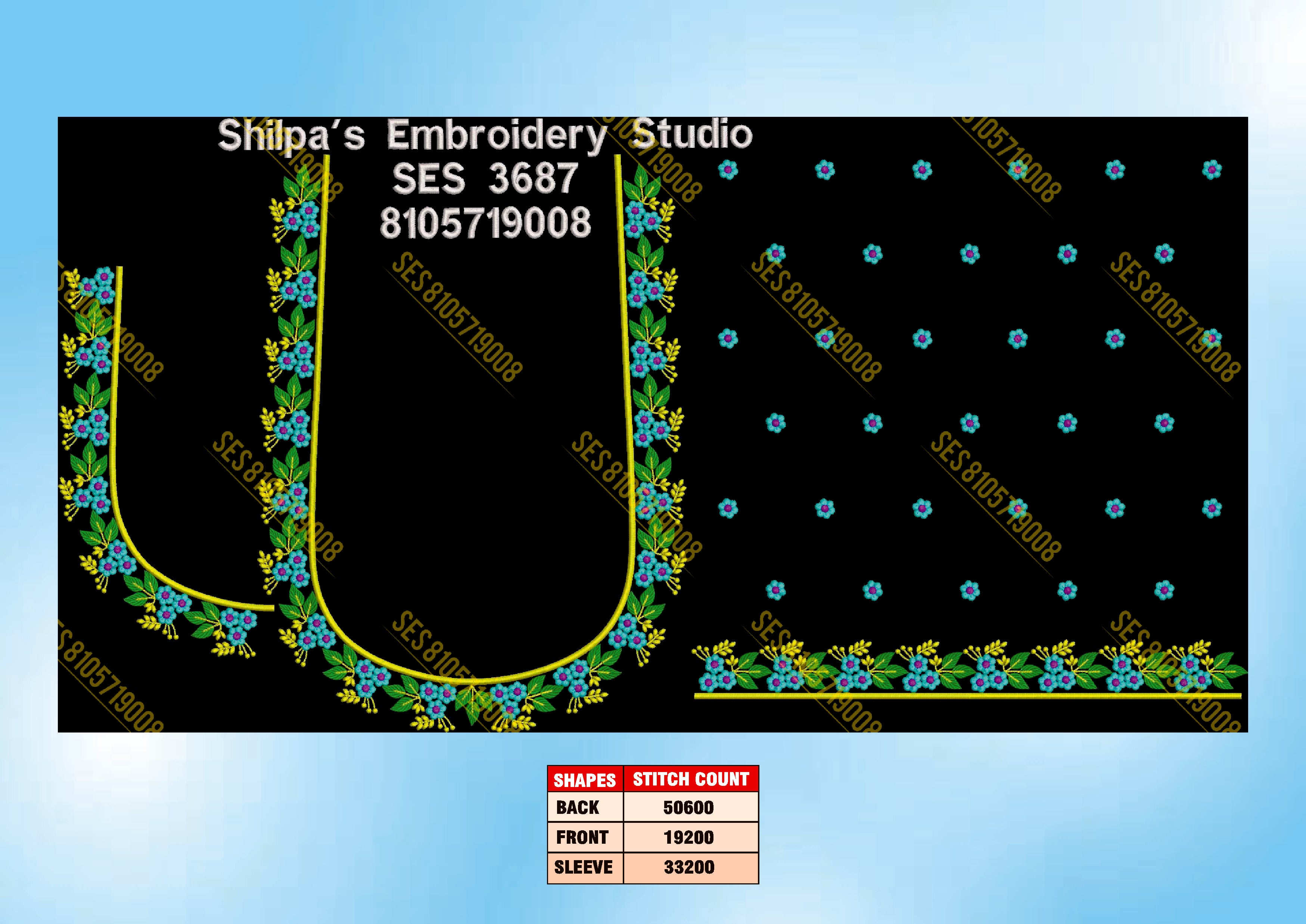 Embroidery Designs 3601-3700 Series