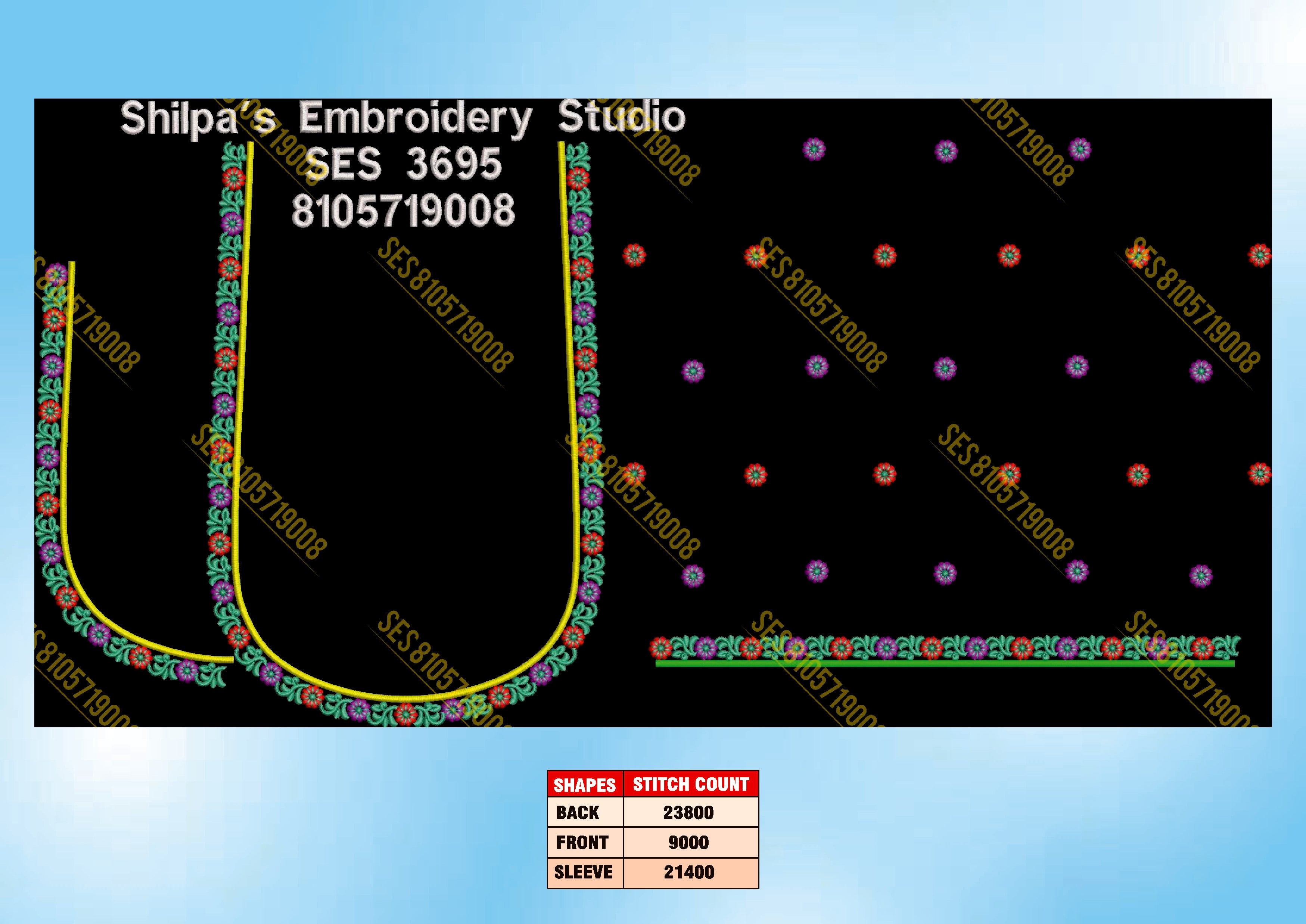 Embroidery Designs 3601-3700 Series