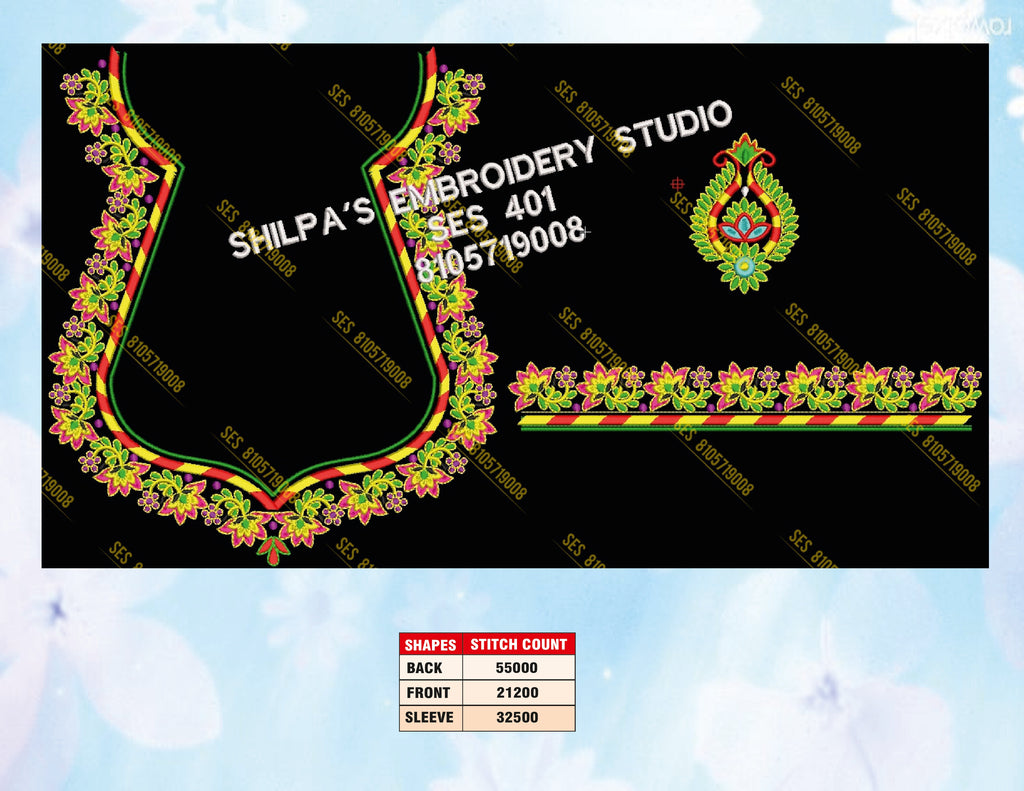 Embroidery Designs 401-500 Series