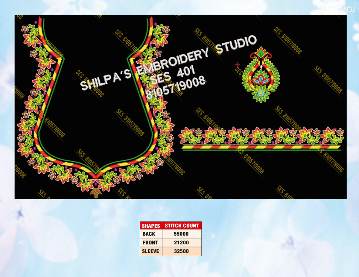 Embroidery Designs 401-500 Series