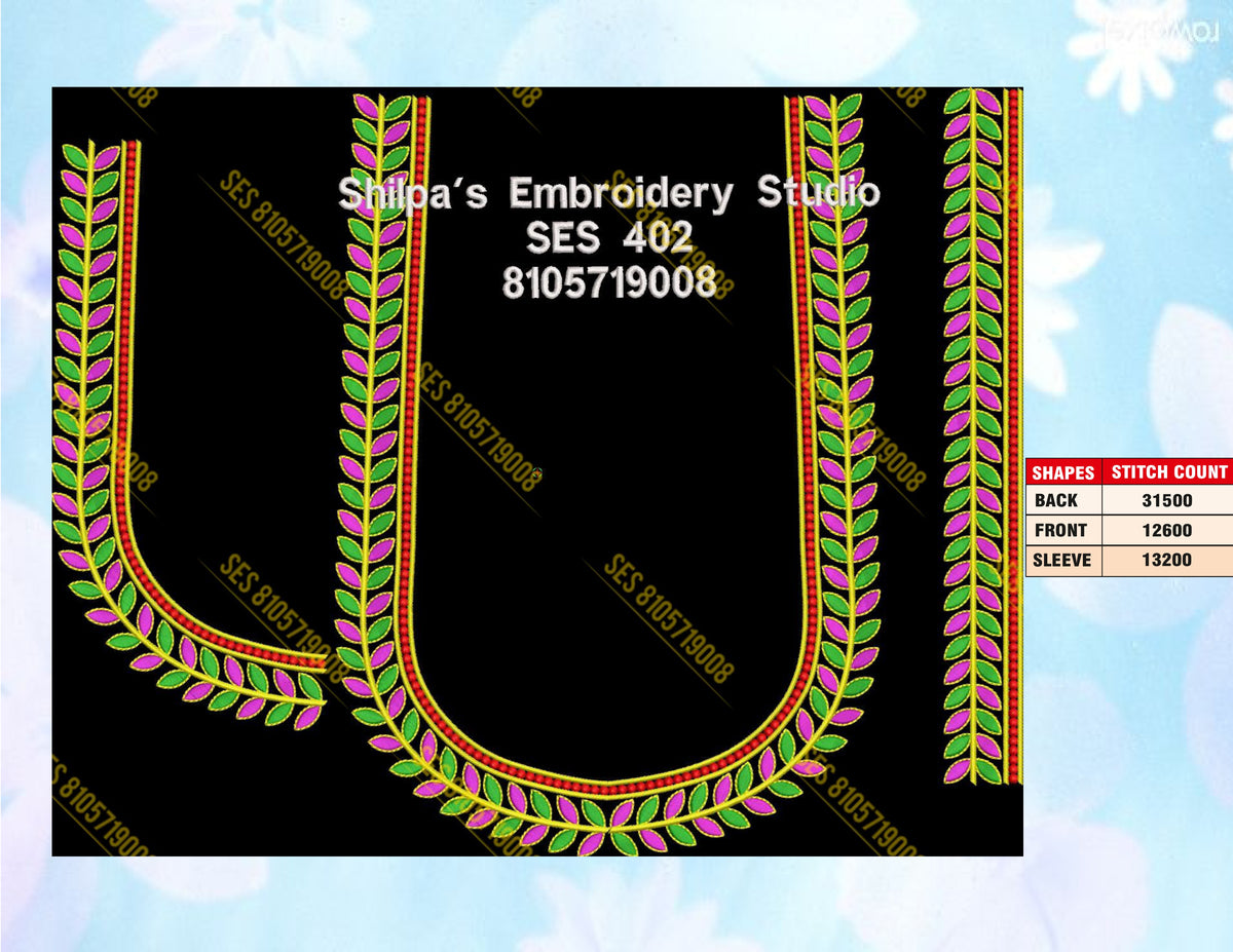 Embroidery Designs 401-500 Series