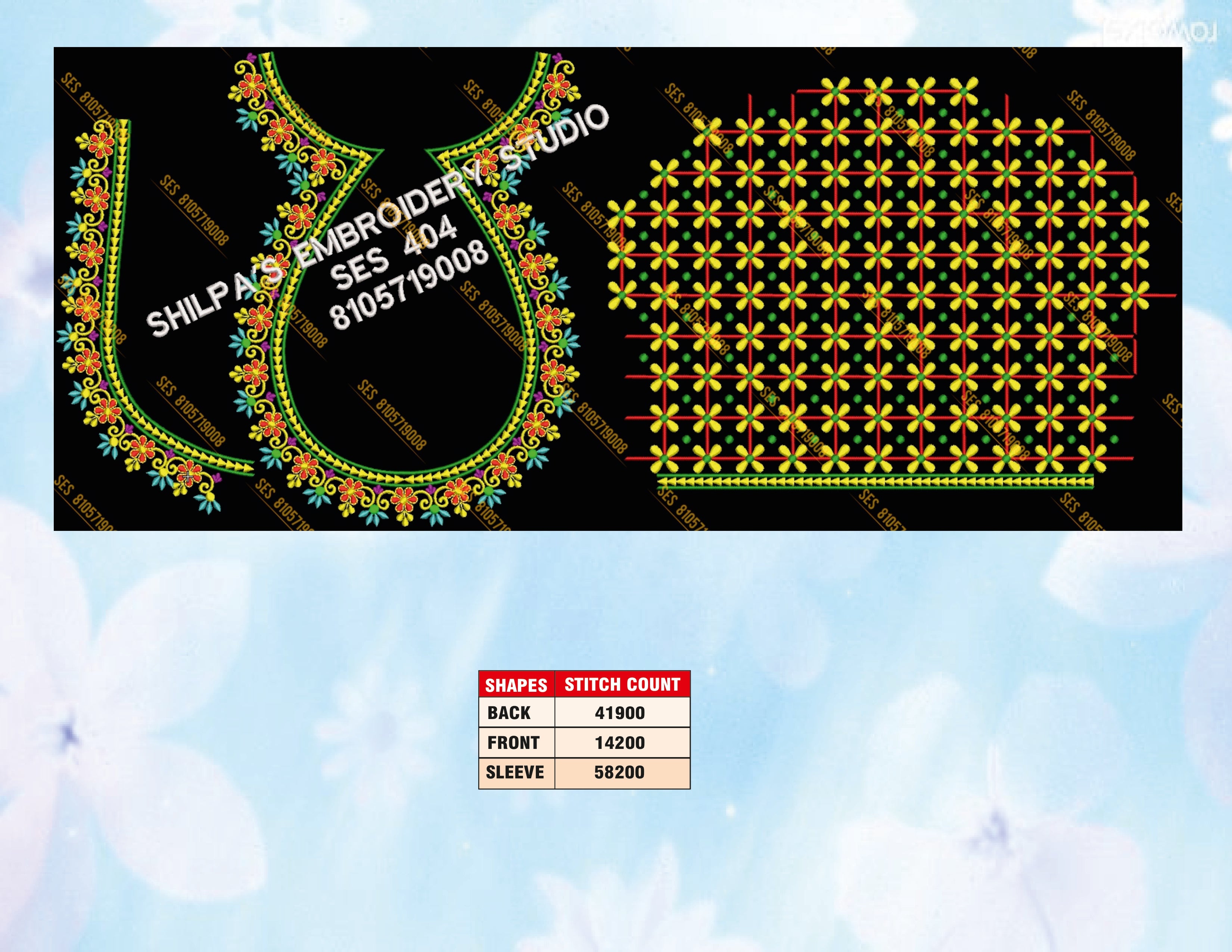 Embroidery Designs 401-500 Series