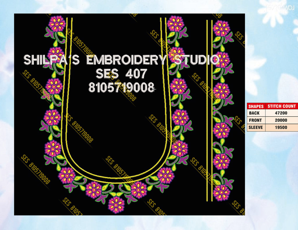 Embroidery Designs 401-500 Series
