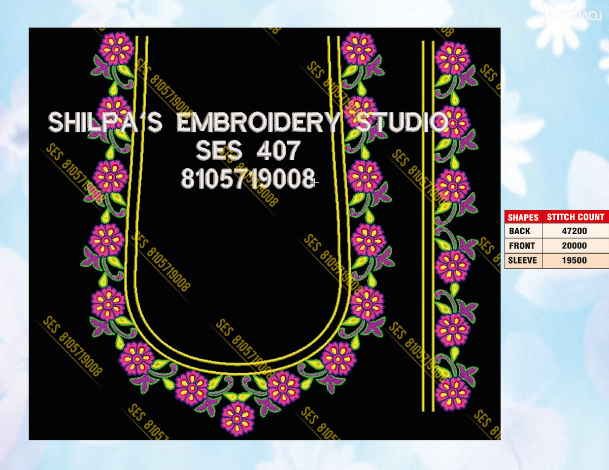 Embroidery Designs 401-500 Series