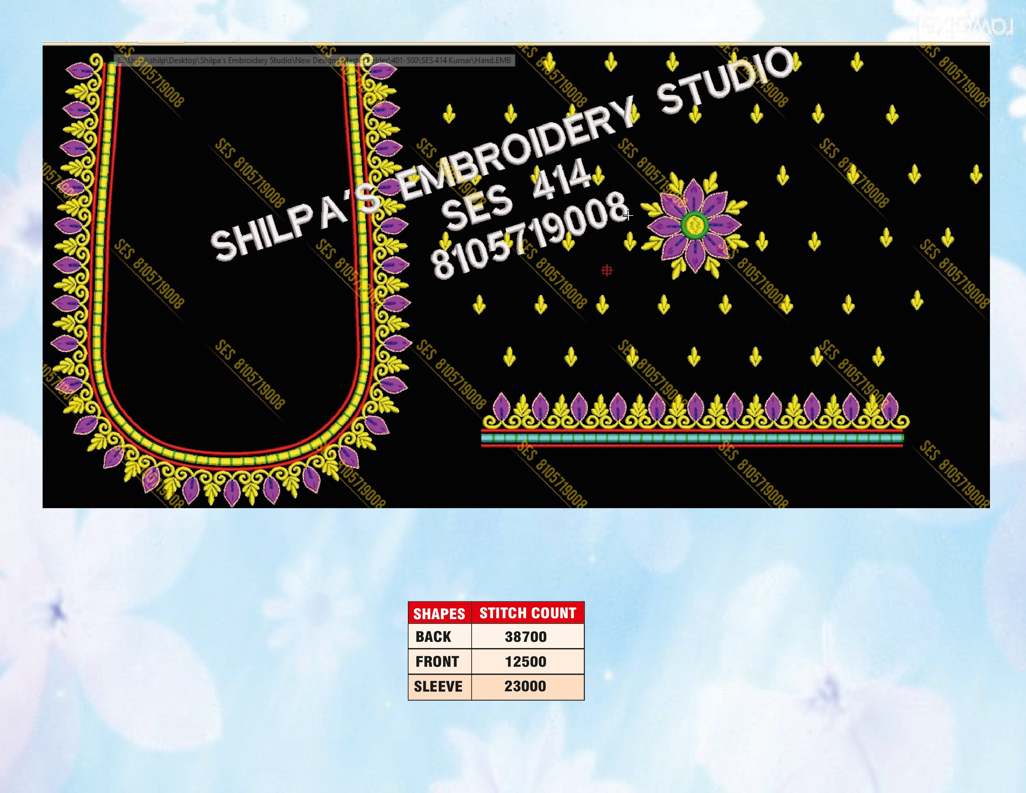 Embroidery Designs 401-500 Series