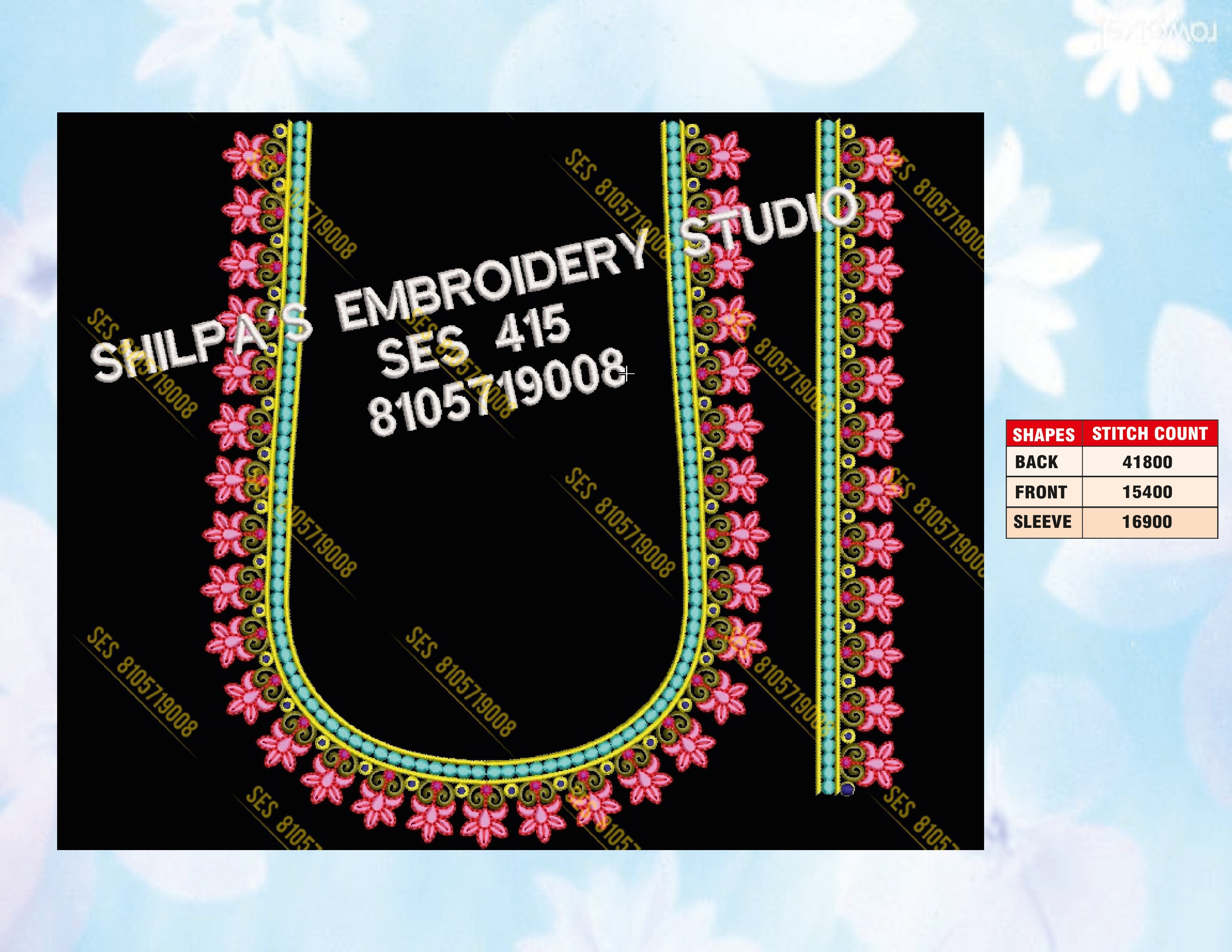 Embroidery Designs 401-500 Series
