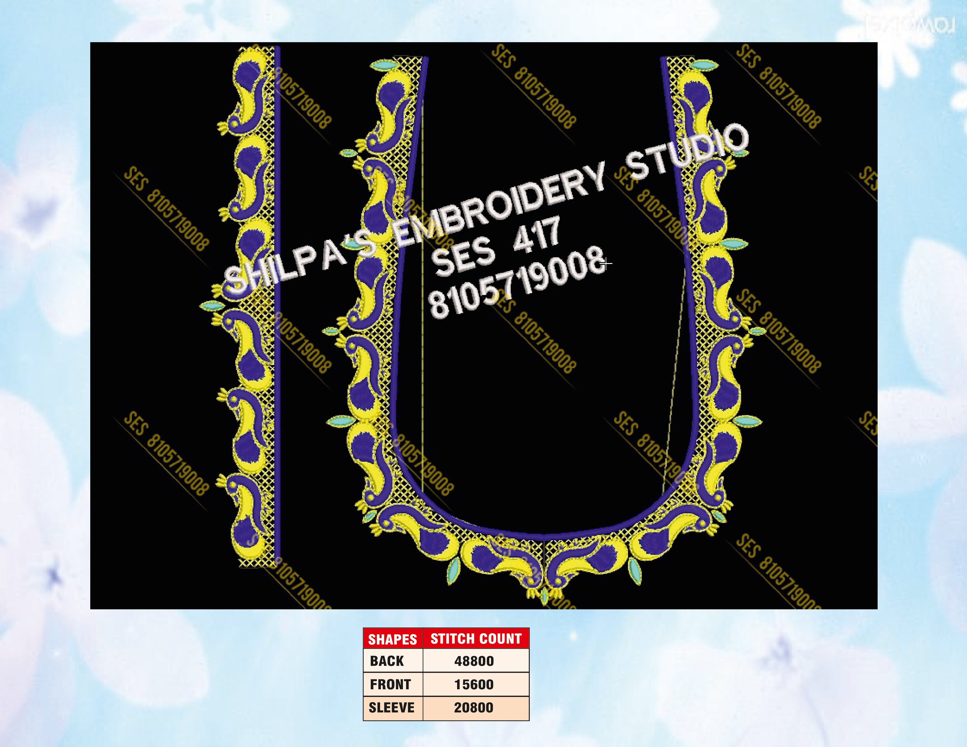 Embroidery Designs 401-500 Series
