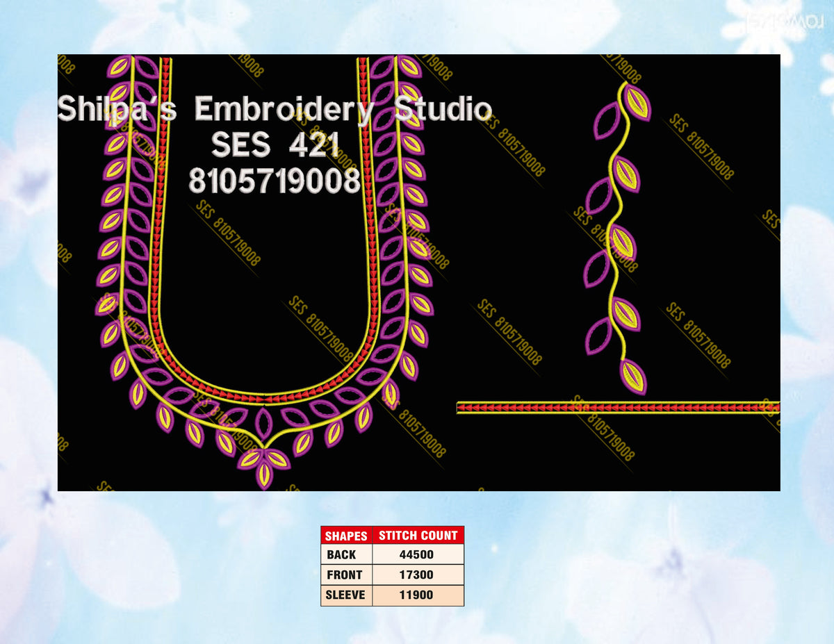 Embroidery Designs 401-500 Series