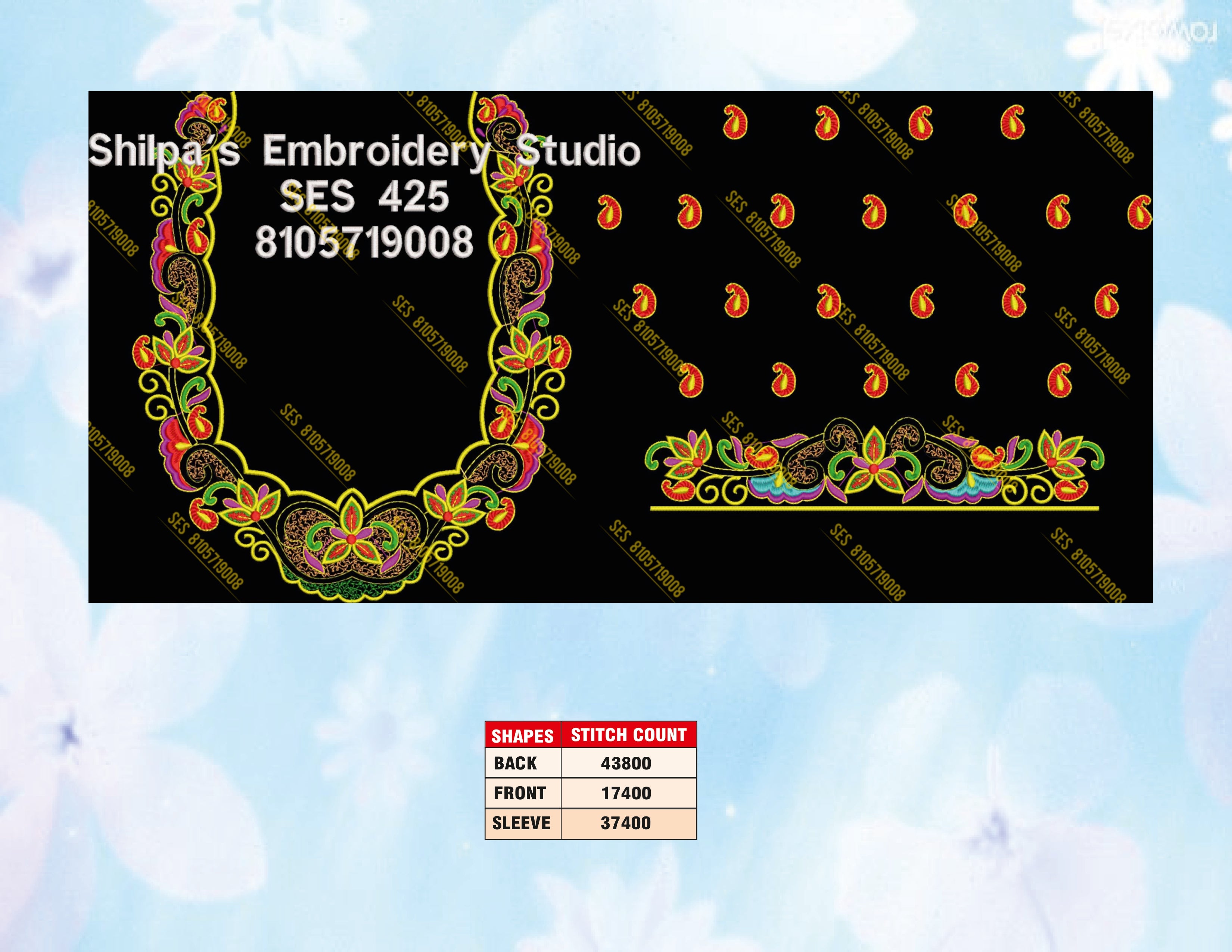Embroidery Designs 401-500 Series