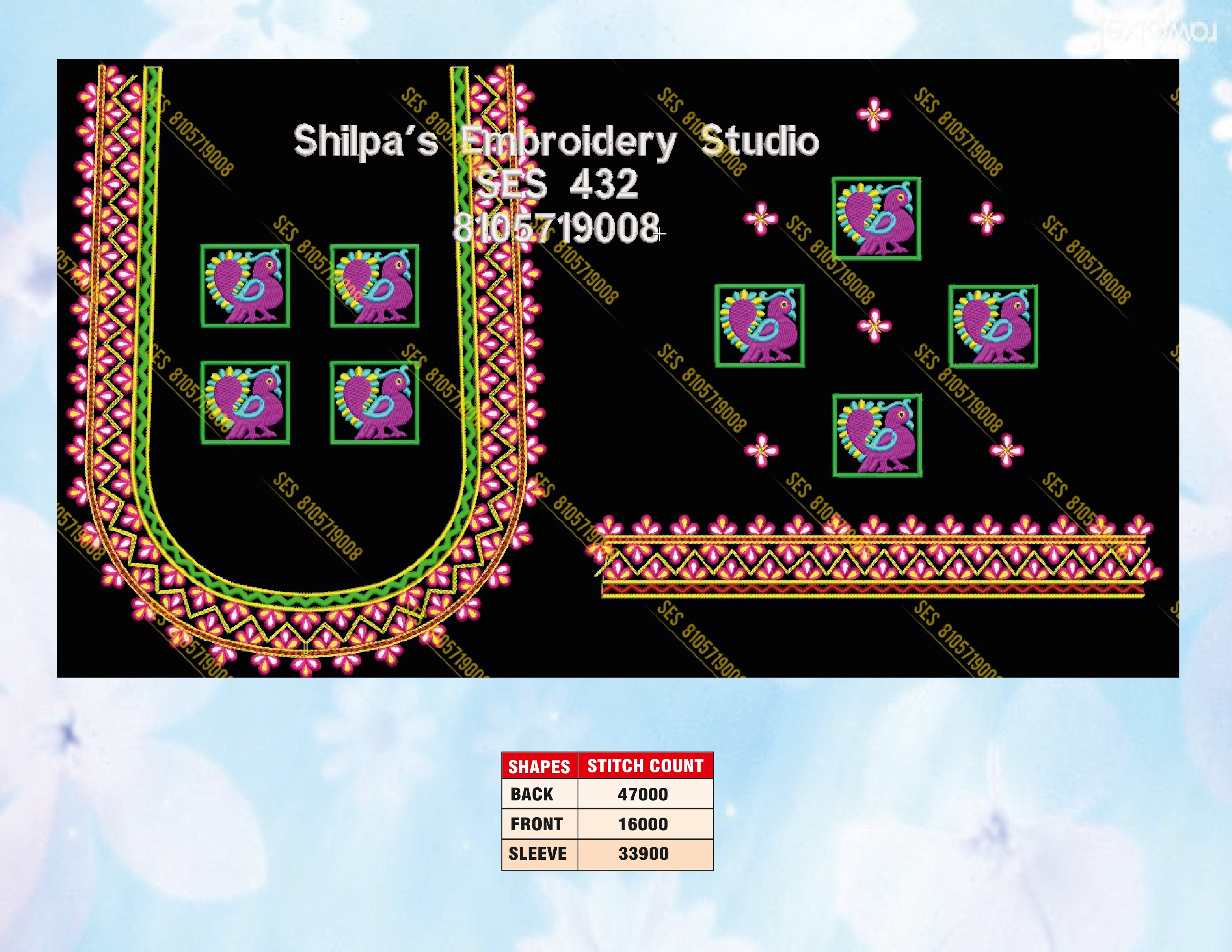 Embroidery Designs 401-500 Series