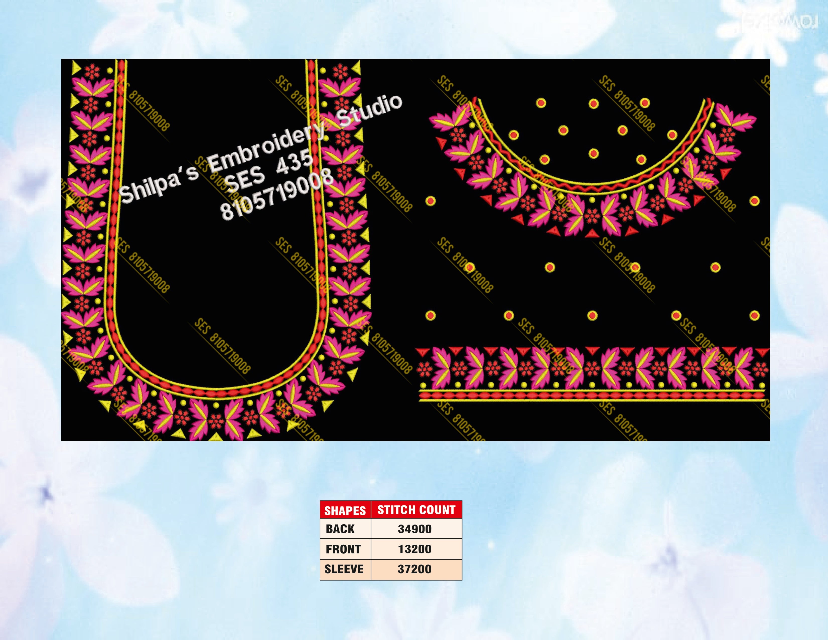 Embroidery Designs 401-500 Series