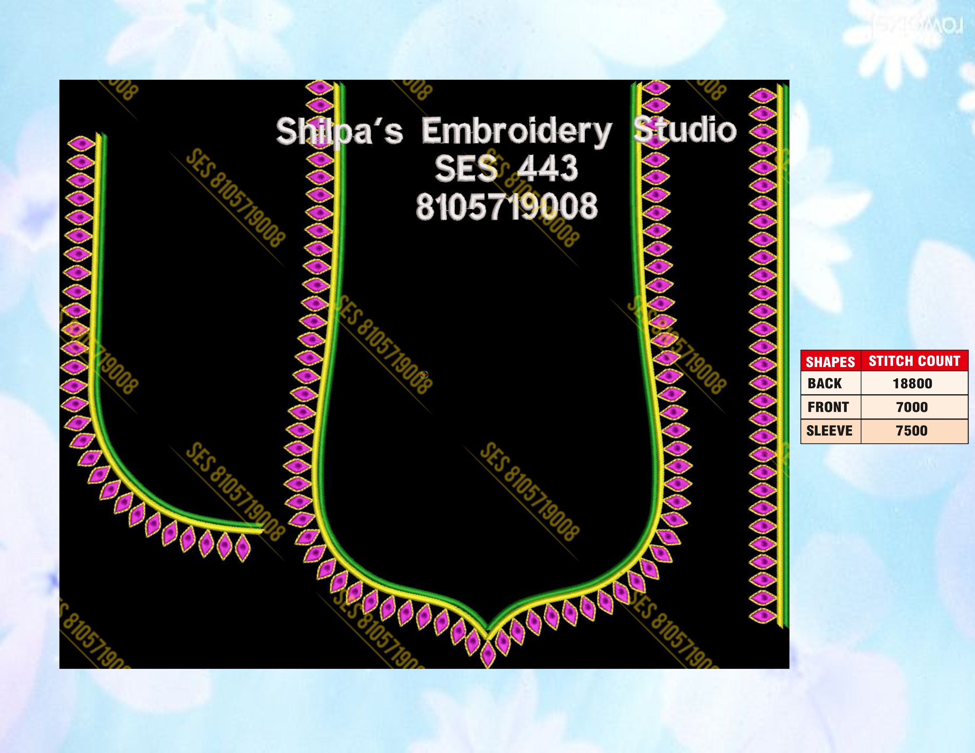 Embroidery Designs 401-500 Series