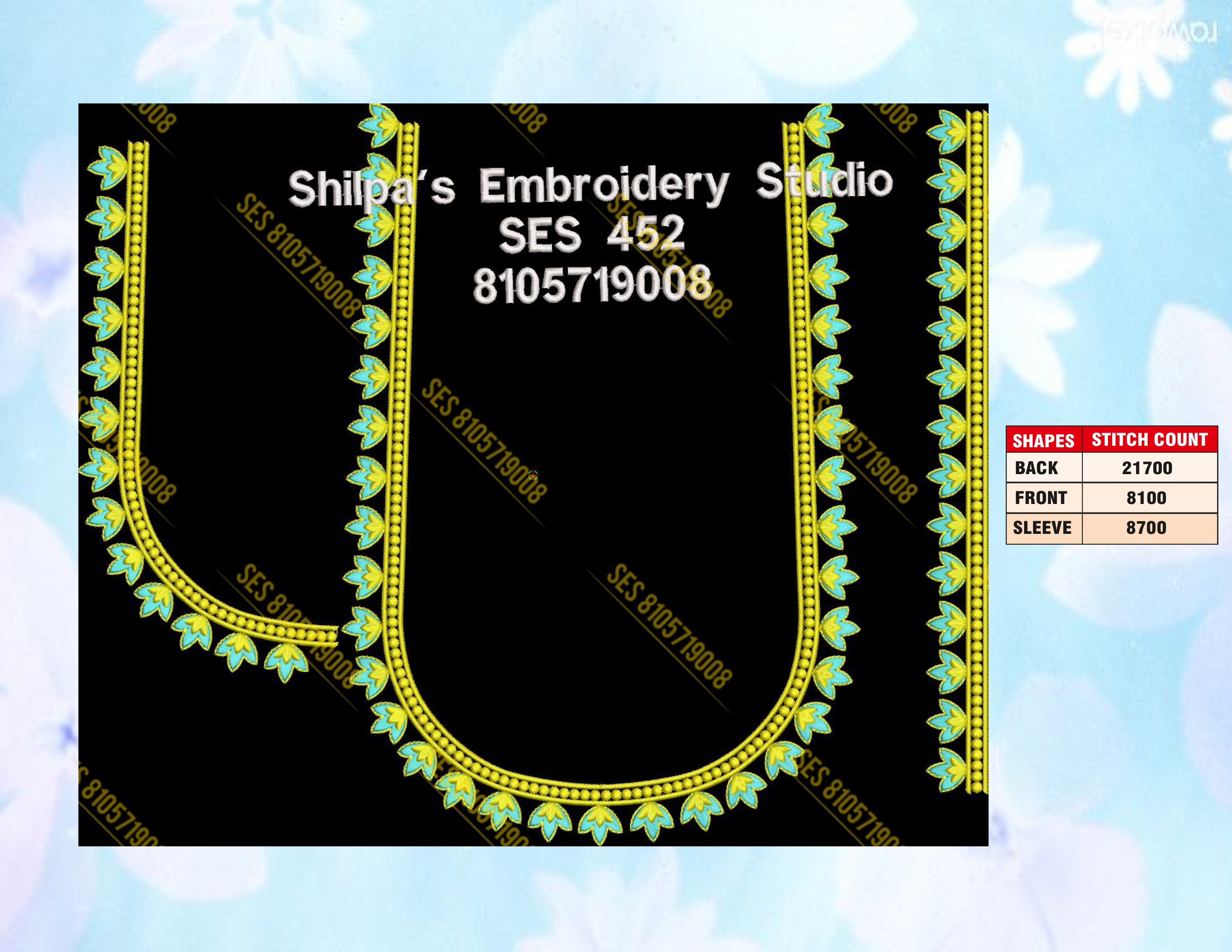 Embroidery Designs 401-500 Series