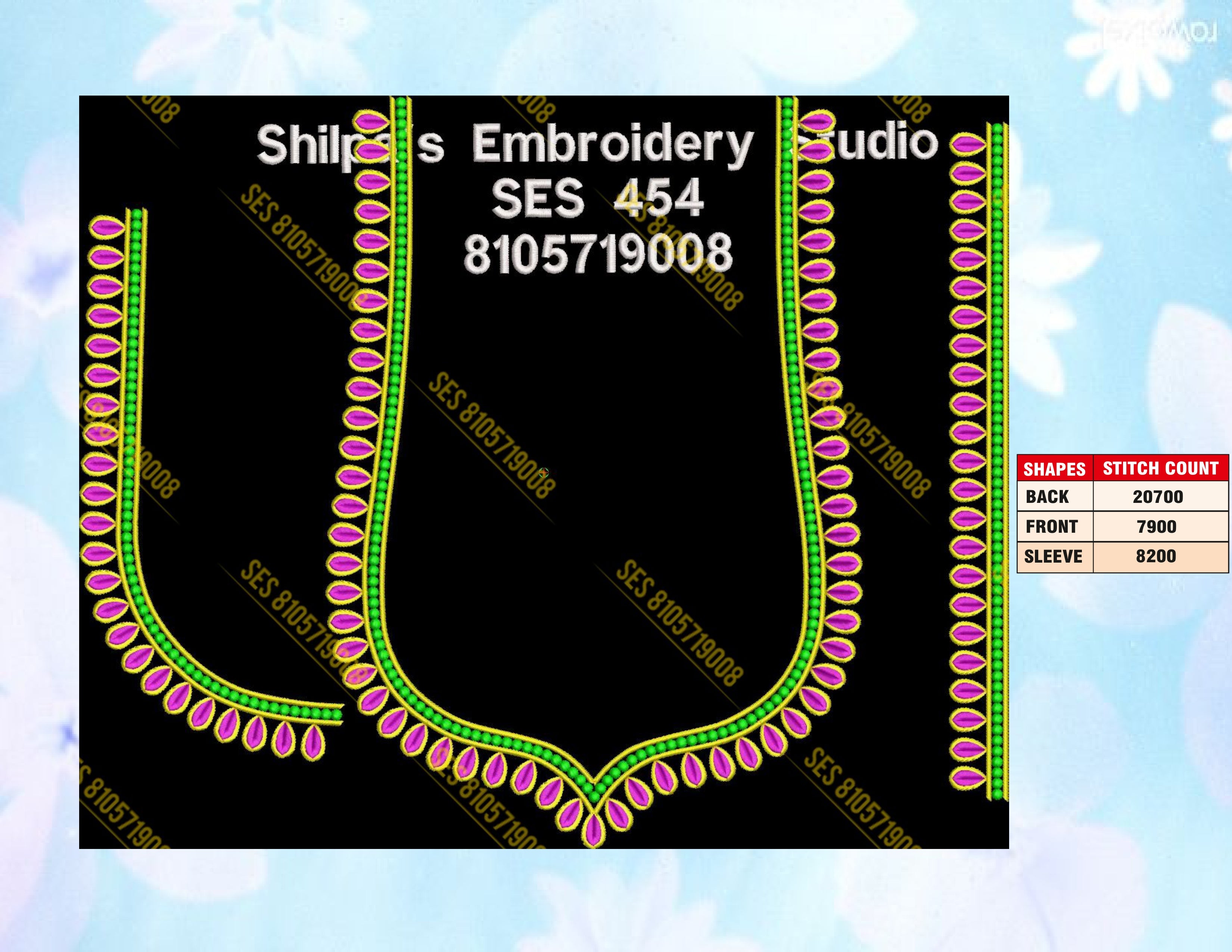 Embroidery Designs 401-500 Series