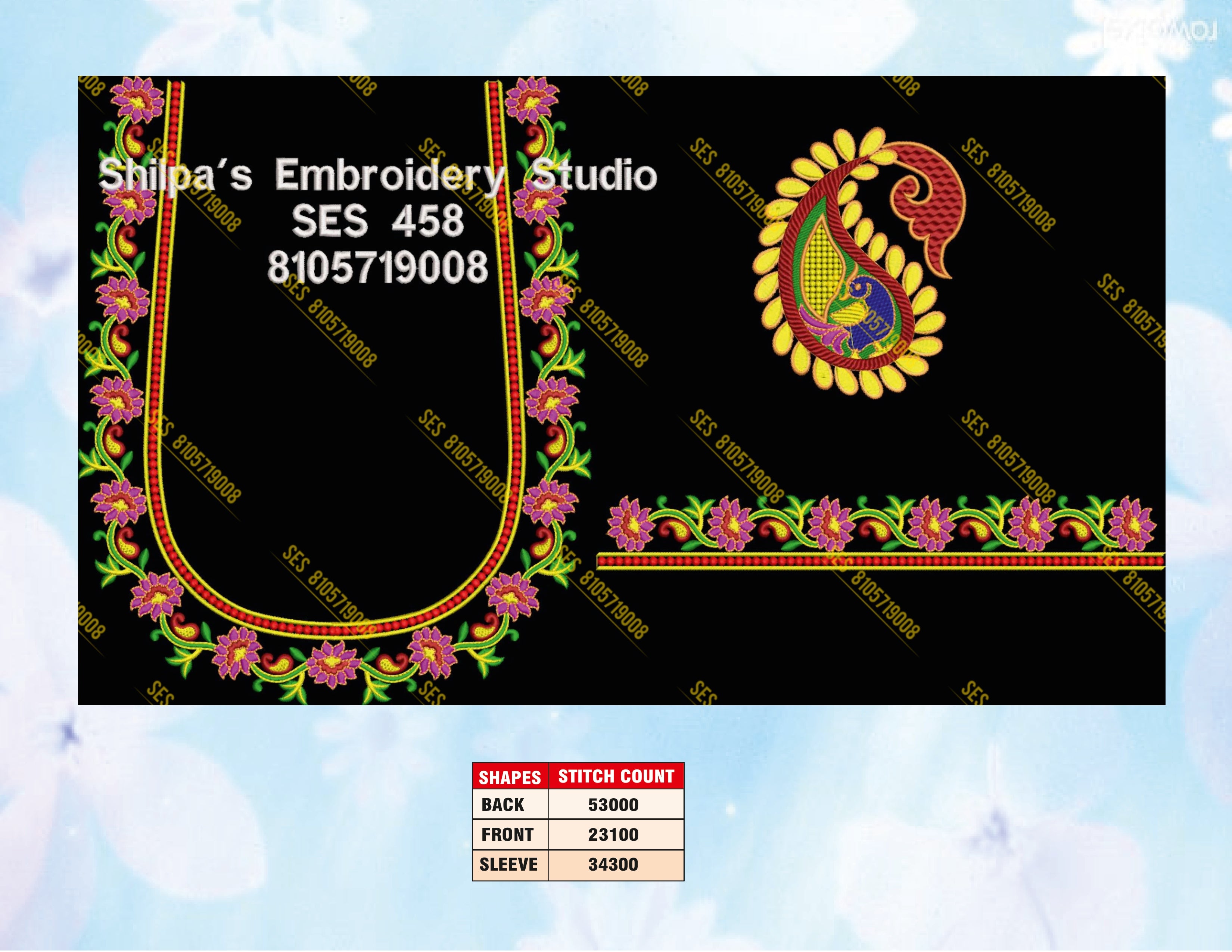 Embroidery Designs 401-500 Series