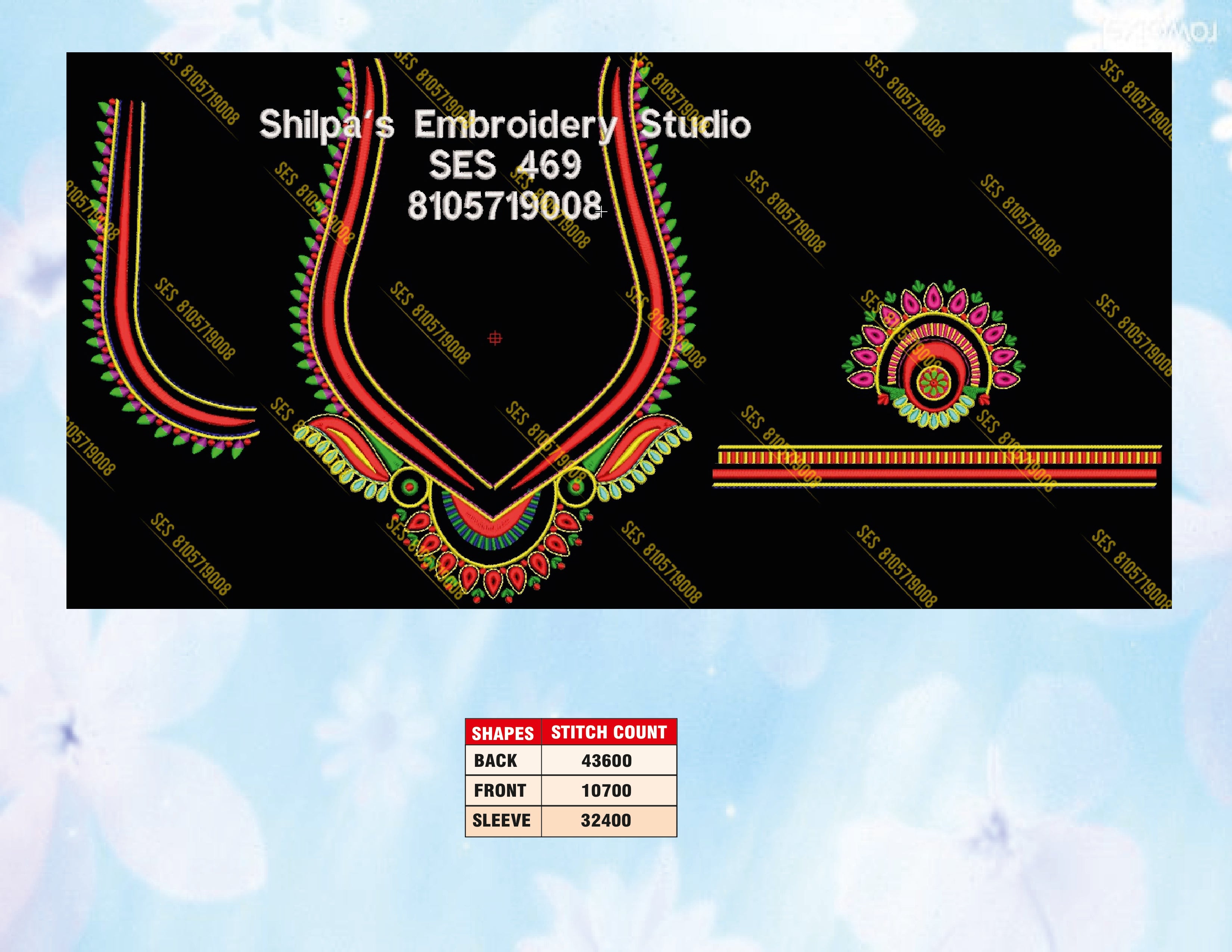 Embroidery Designs 401-500 Series