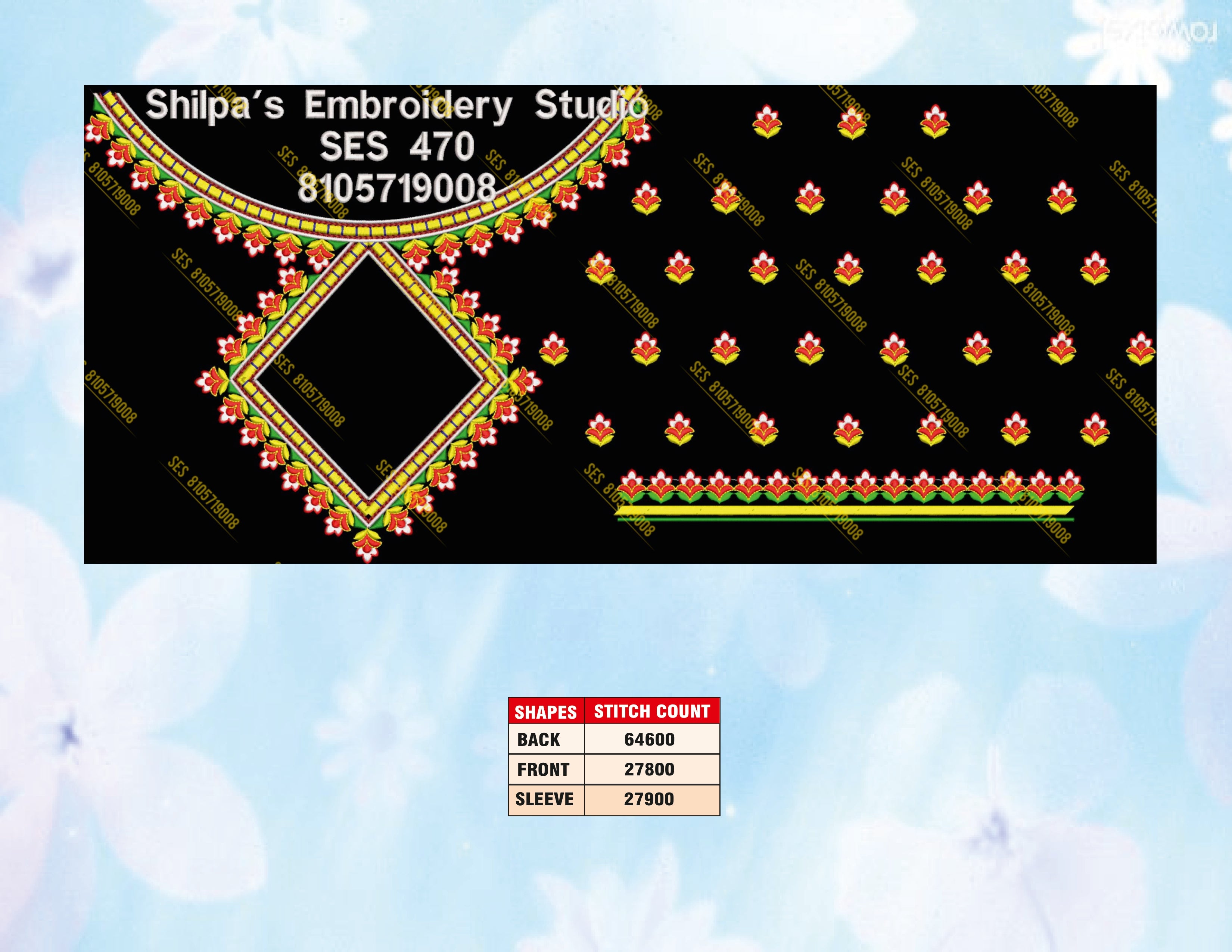 Embroidery Designs 401-500 Series
